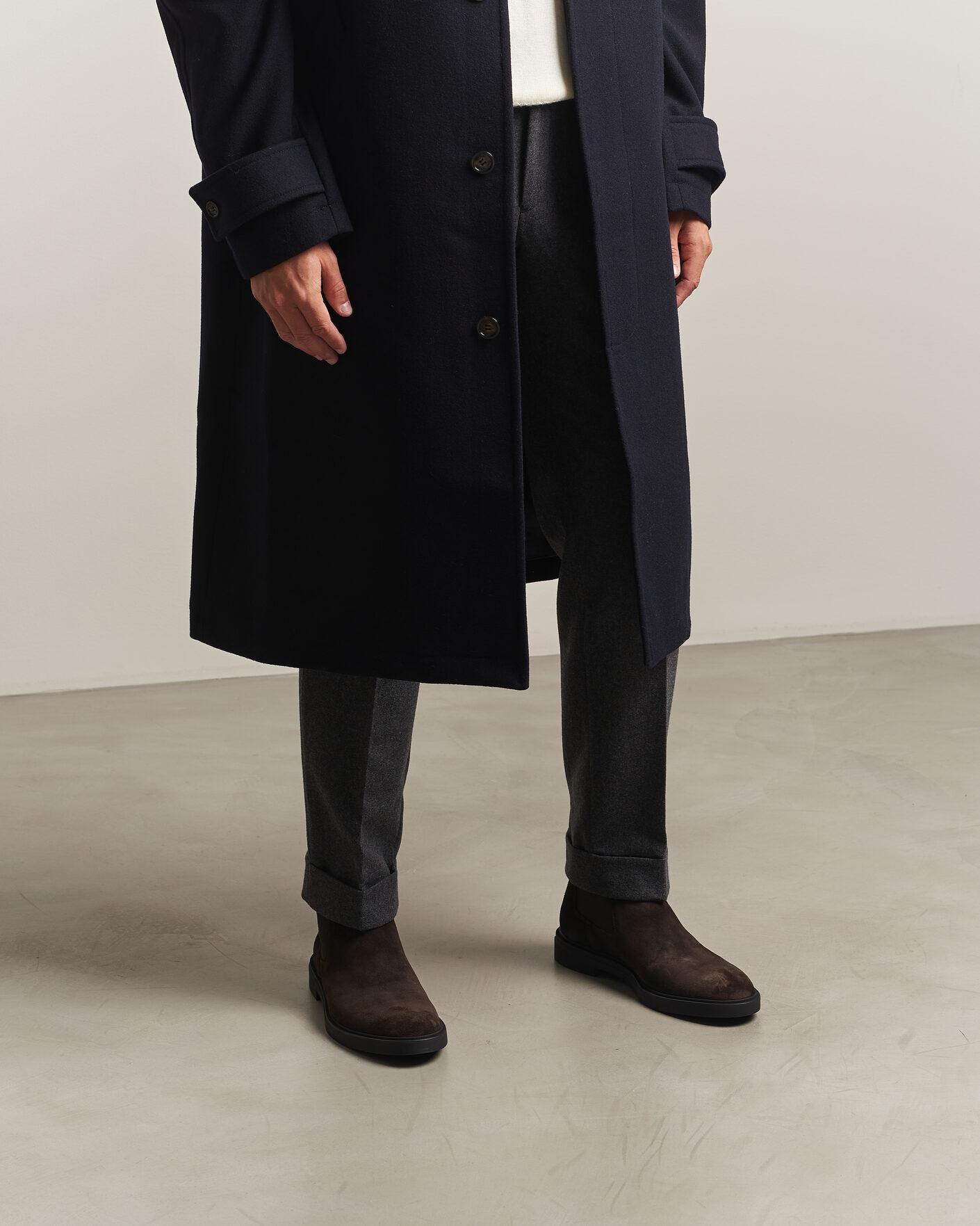 Mies | Nilkkurit | BOSS BLACK | Calev Suede Chelsea Boot Dark Brown