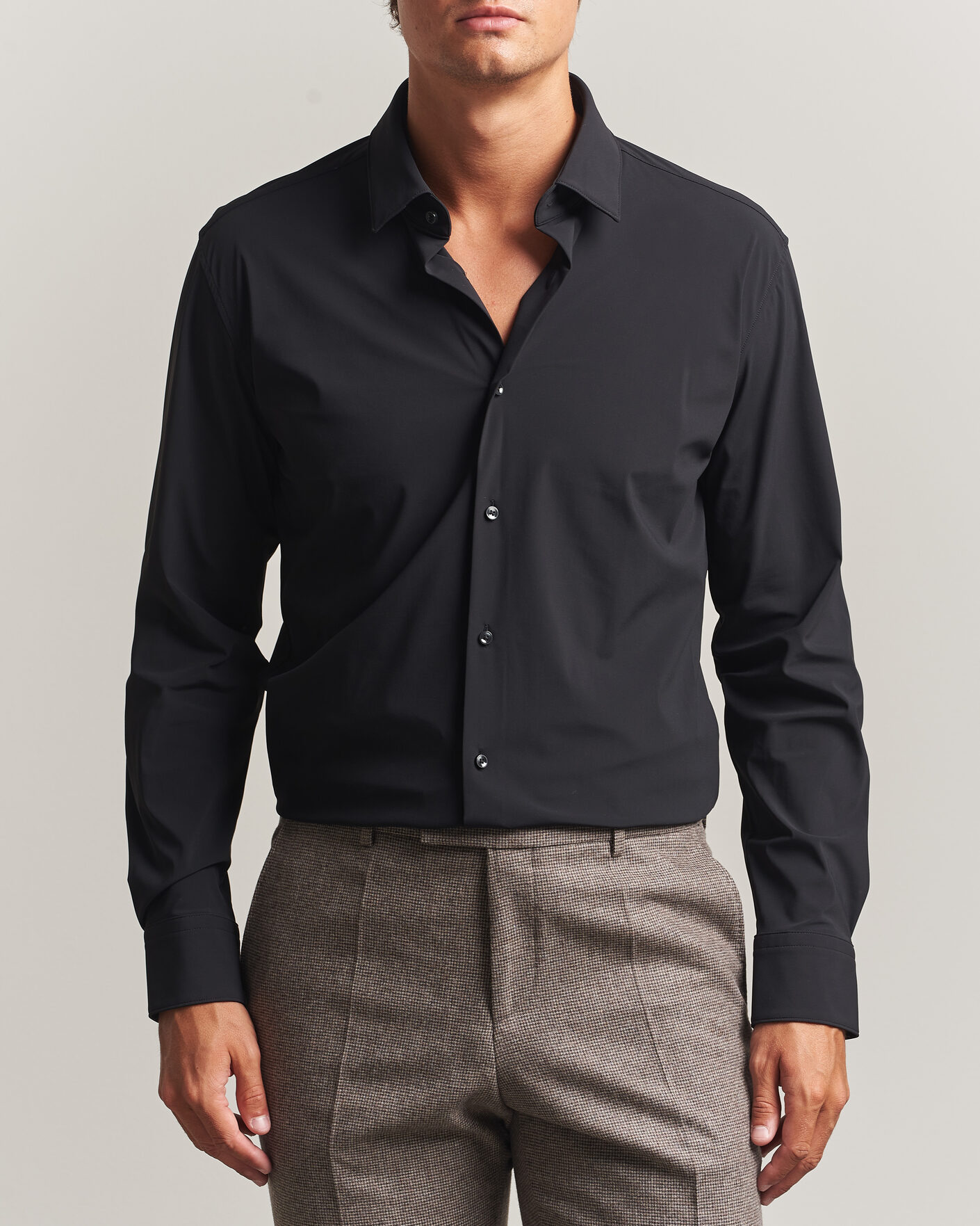 Mies | Kauluspaidat | BOSS BLACK | Hank 4-Way Stretch Shirt Black
