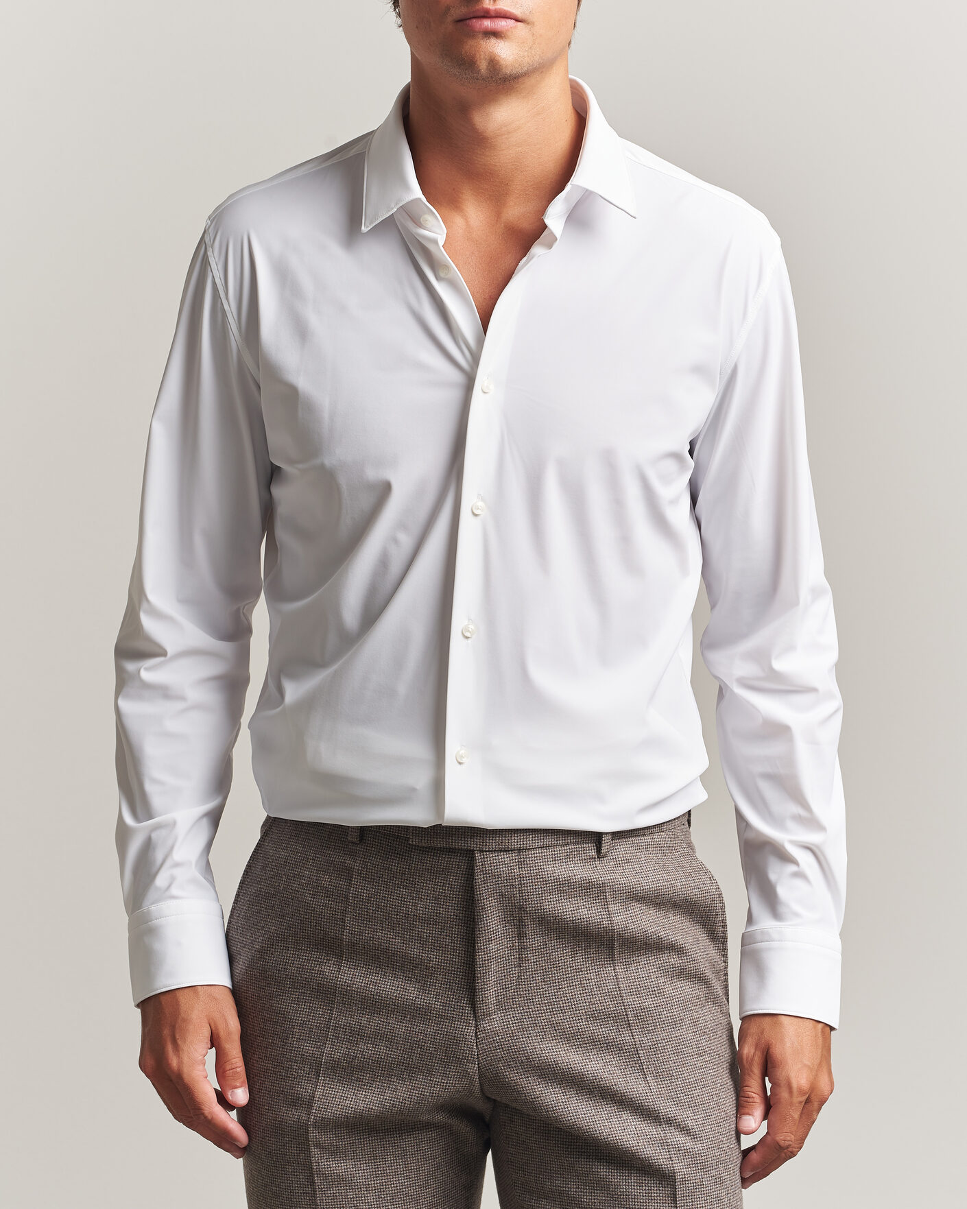 Mies | Kauluspaidat | BOSS BLACK | Hank 4-Way Stretch Shirt White