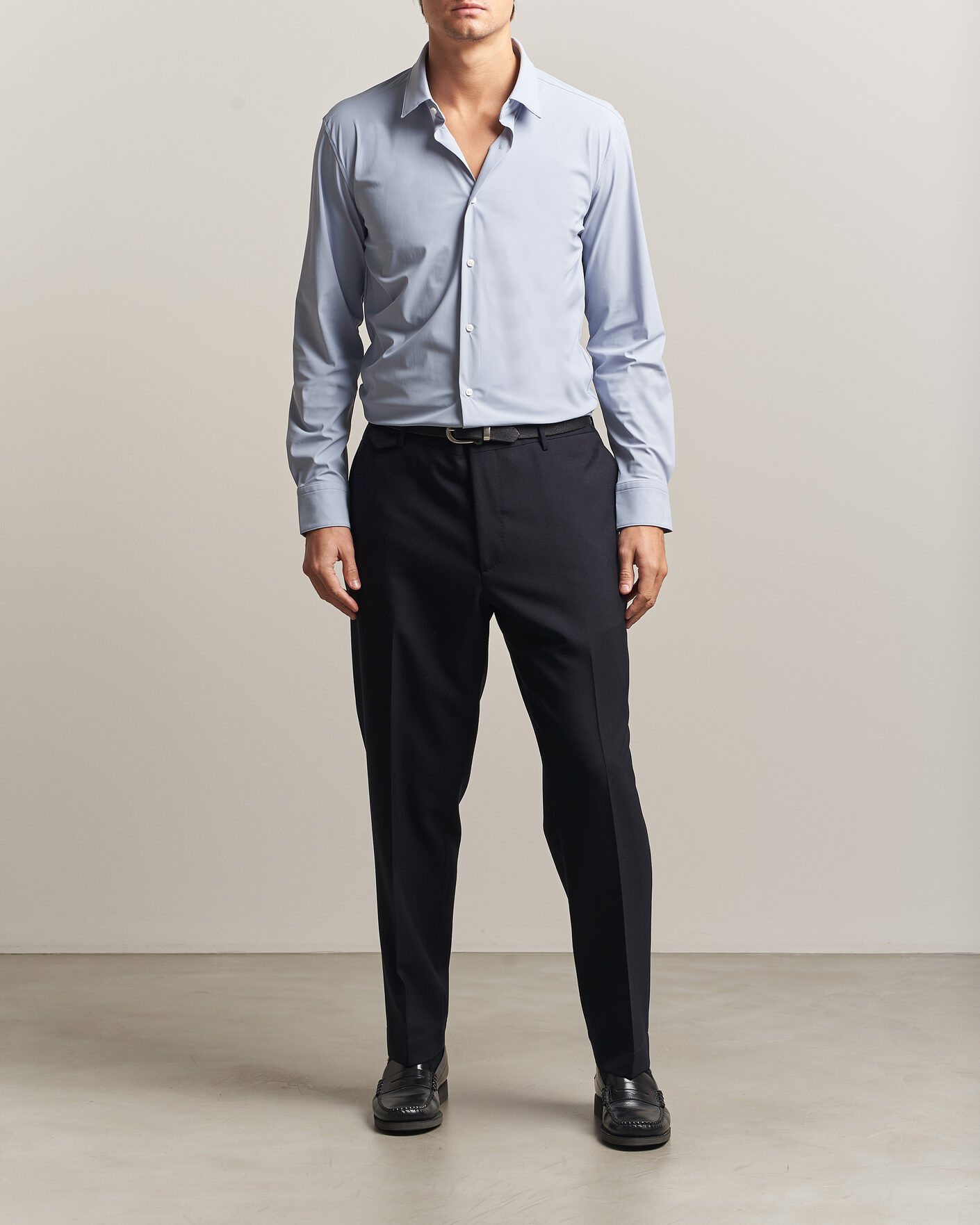 Mies | Kauluspaidat | BOSS BLACK | Hank 4-Way Stretch Shirt Light Blue
