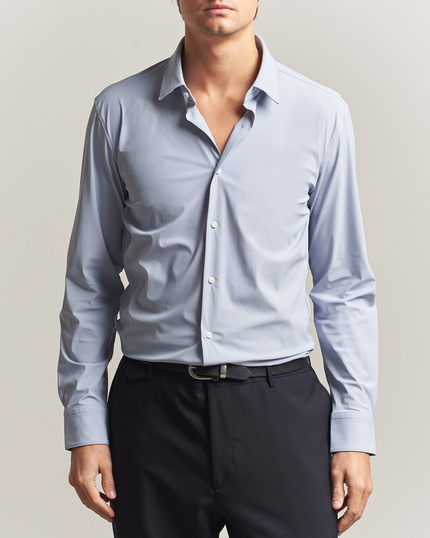 Mies | Kauluspaidat | BOSS BLACK | Hank 4-Way Stretch Shirt Light Blue