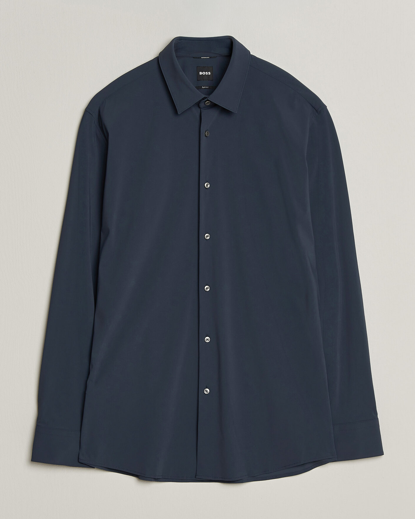 Mies | Kauluspaidat | BOSS BLACK | Hank 4-Way Stretch Shirt Dark Blue