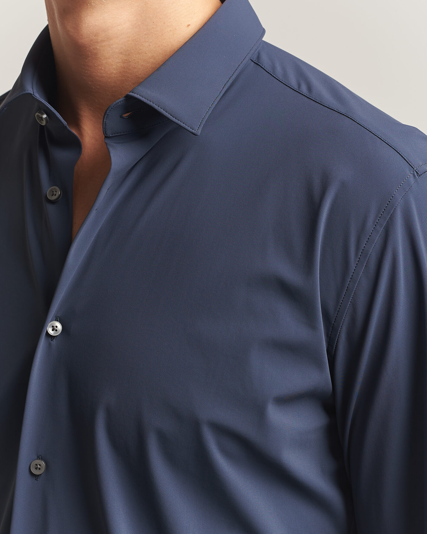 Mies | Kauluspaidat | BOSS BLACK | Hank 4-Way Stretch Shirt Dark Blue