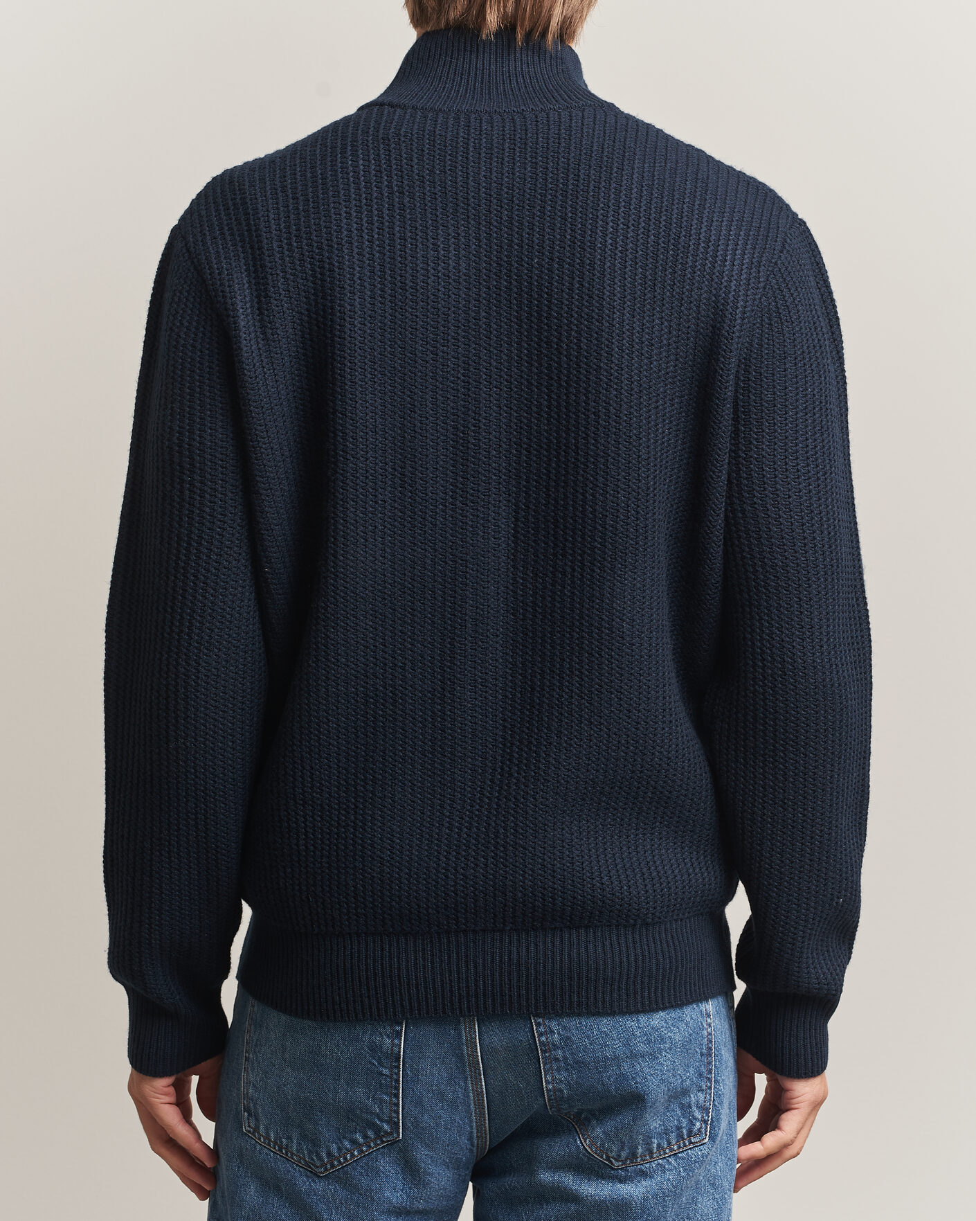 Mies | Puserot | BOSS BLACK | Fiocco Wool/Cashmere Full Zip Dark Blue