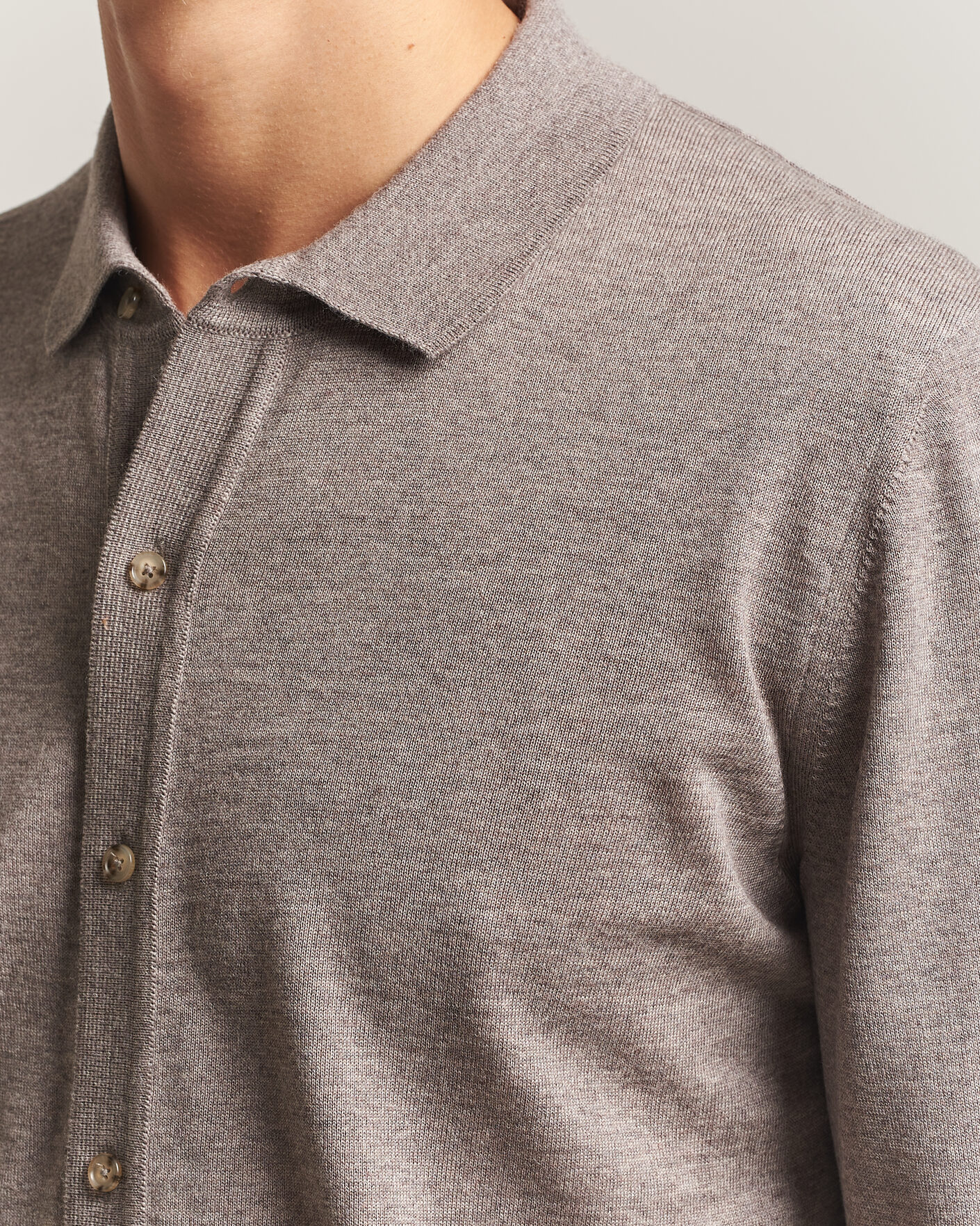 Mies | Puserot | BOSS BLACK | Helbert Merino Knitted Cardigan Open Brown