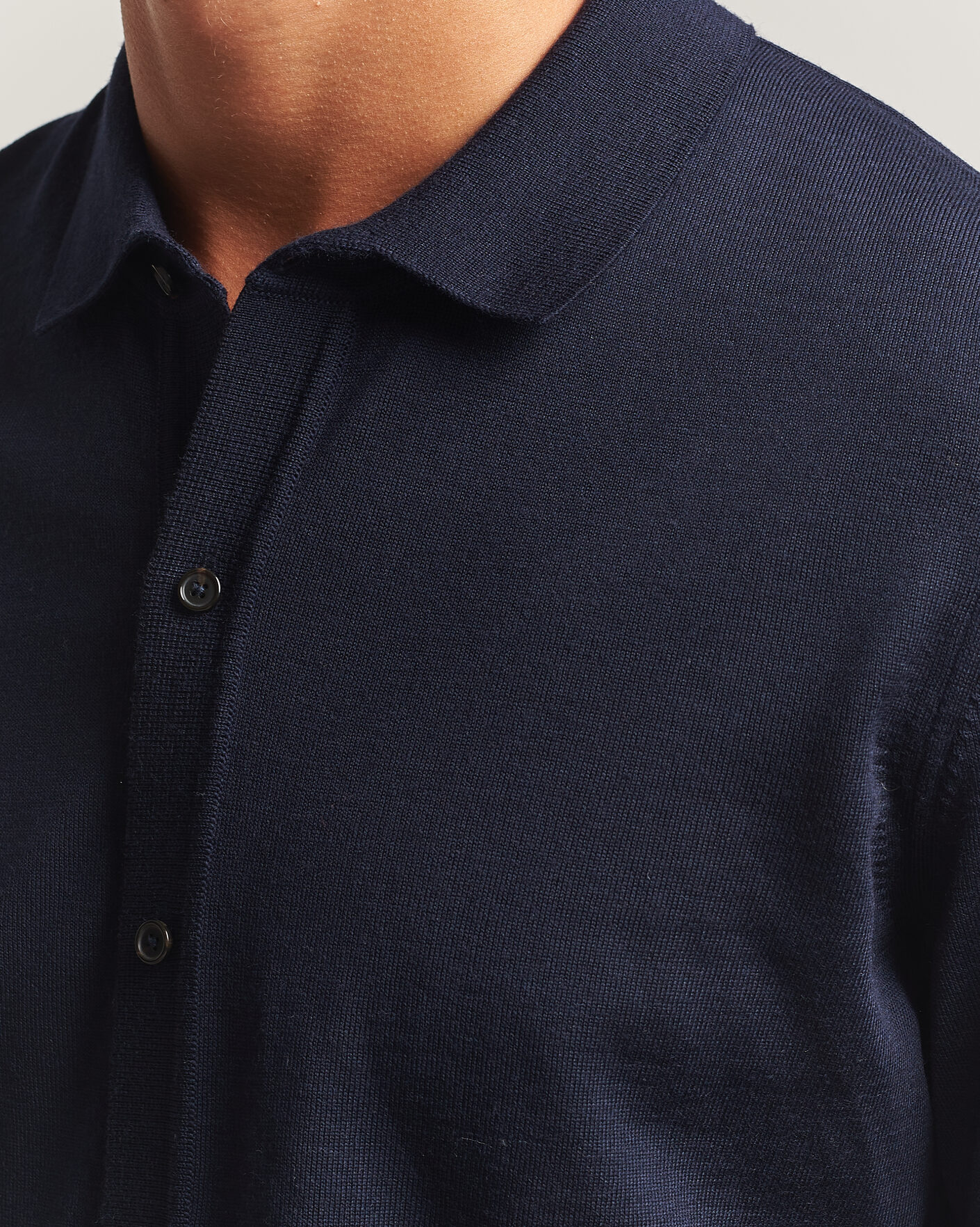 Mies | Puserot | BOSS BLACK | Helbert Merino Knitted Cardigan Dark Blue
