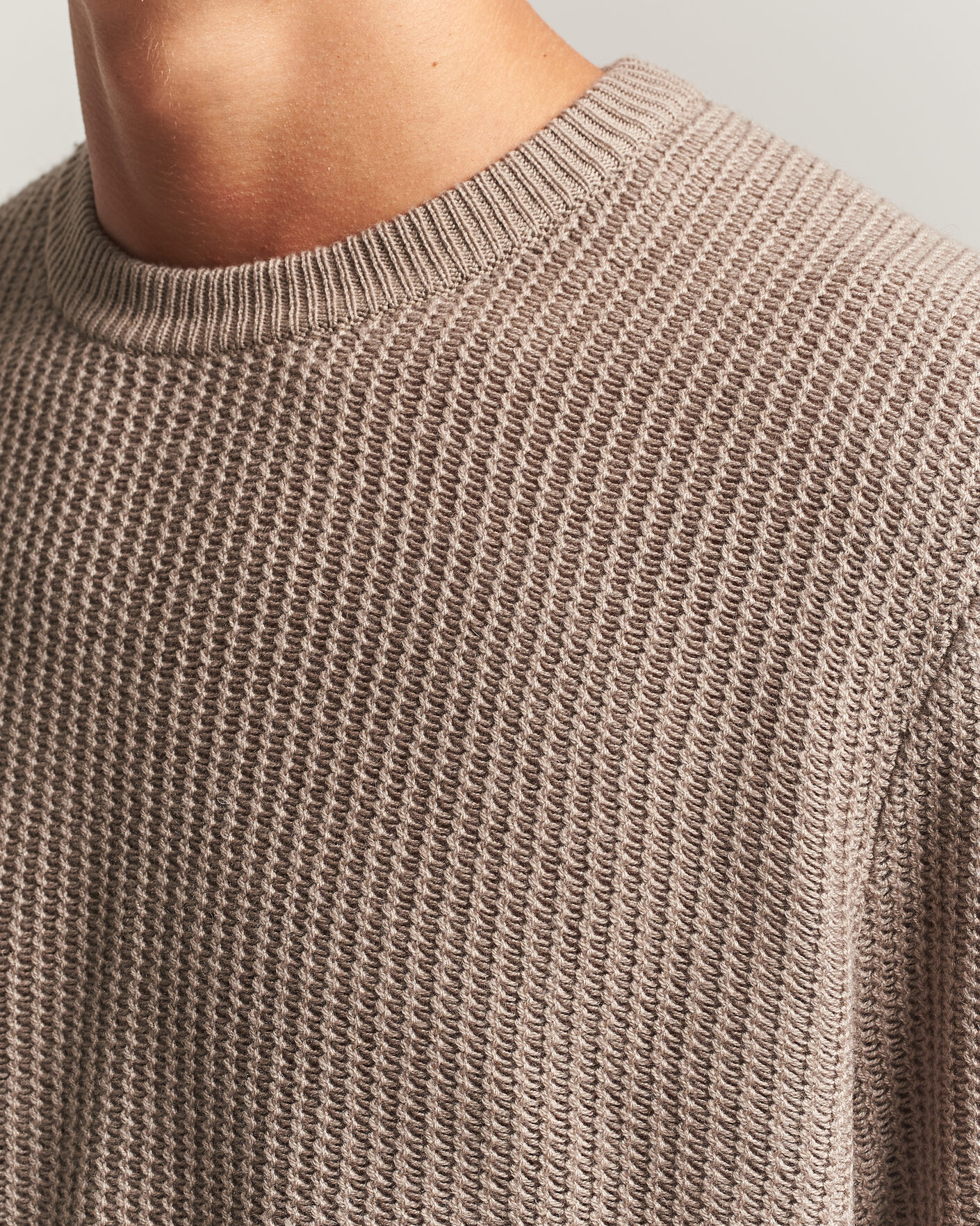 Mies | Puserot | BOSS BLACK | Fiocchetto Wool/Cashmere Crew Neck Open Brown