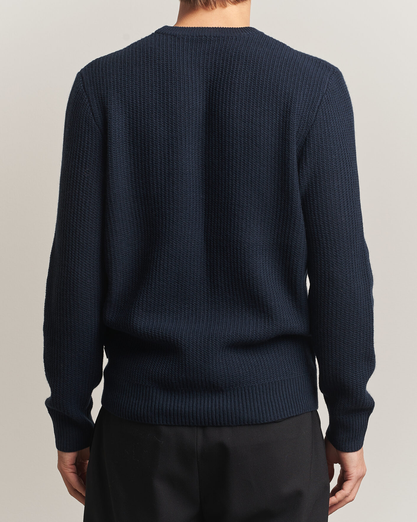 Mies | Puserot | BOSS BLACK | Fiocchetto Wool/Cashmere Crew Neck Dark Blue