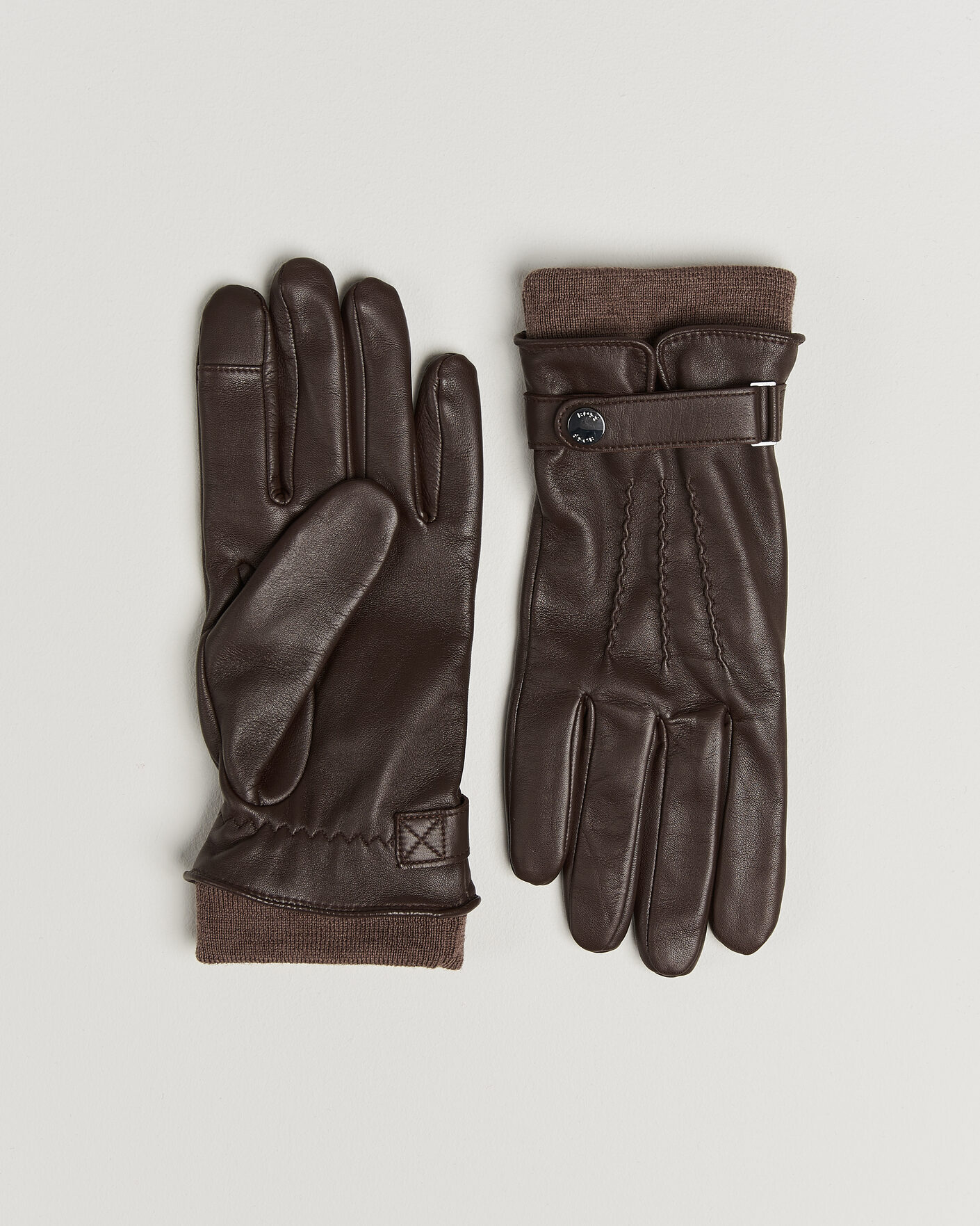 Mies | Käsineet | BOSS BLACK | Hyden Leather Glove Dark Brown