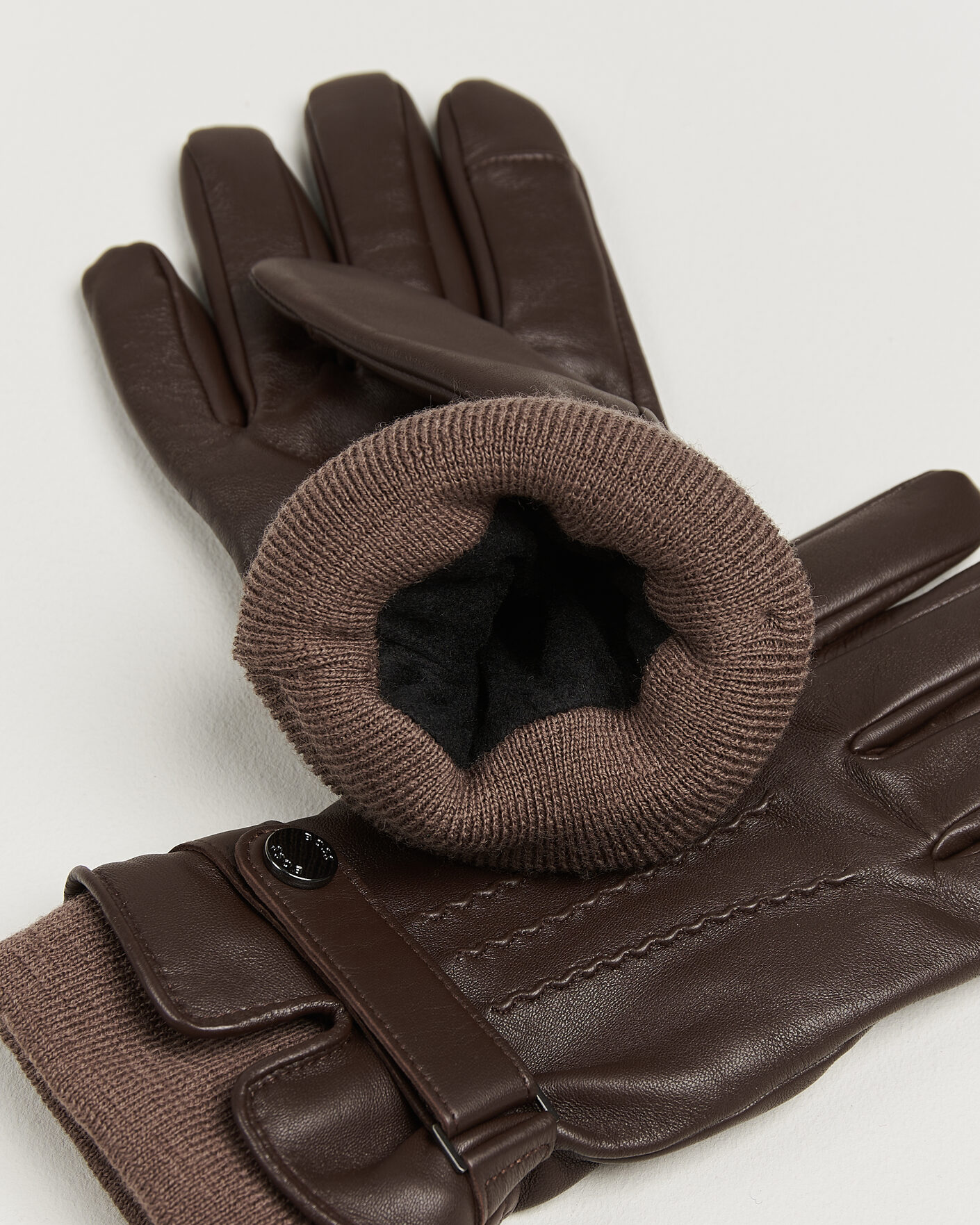 Mies | Käsineet | BOSS BLACK | Hyden Leather Glove Dark Brown