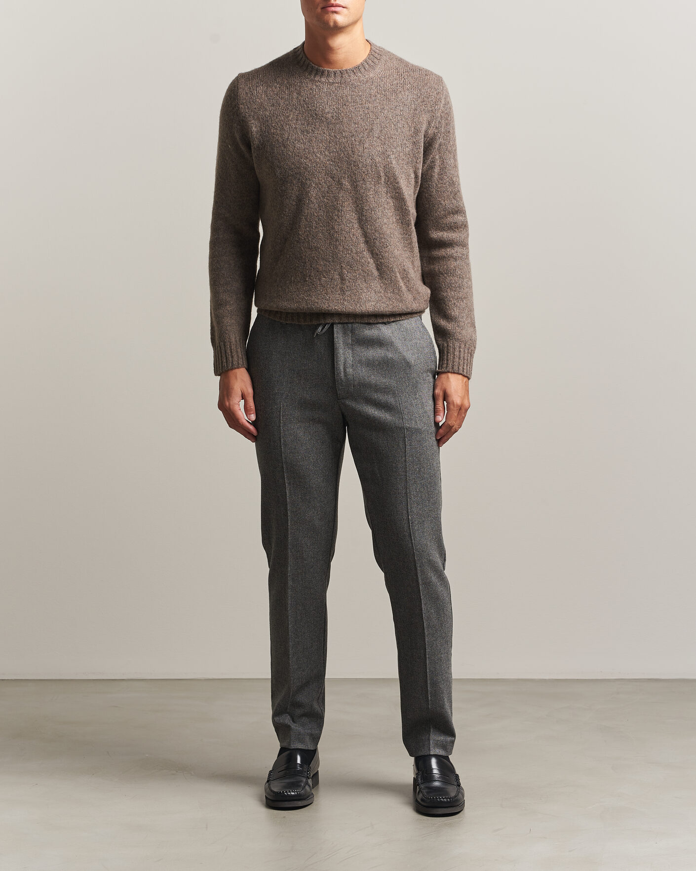 Mies | Housut | BOSS BLACK | Kane Brushed Drawstring Trousers Medium Grey