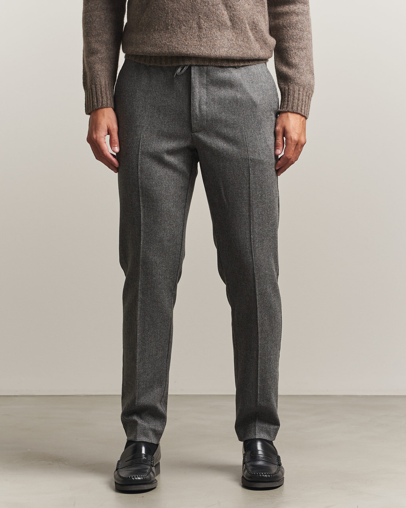 Mies | Housut | BOSS BLACK | Kane Brushed Drawstring Trousers Medium Grey