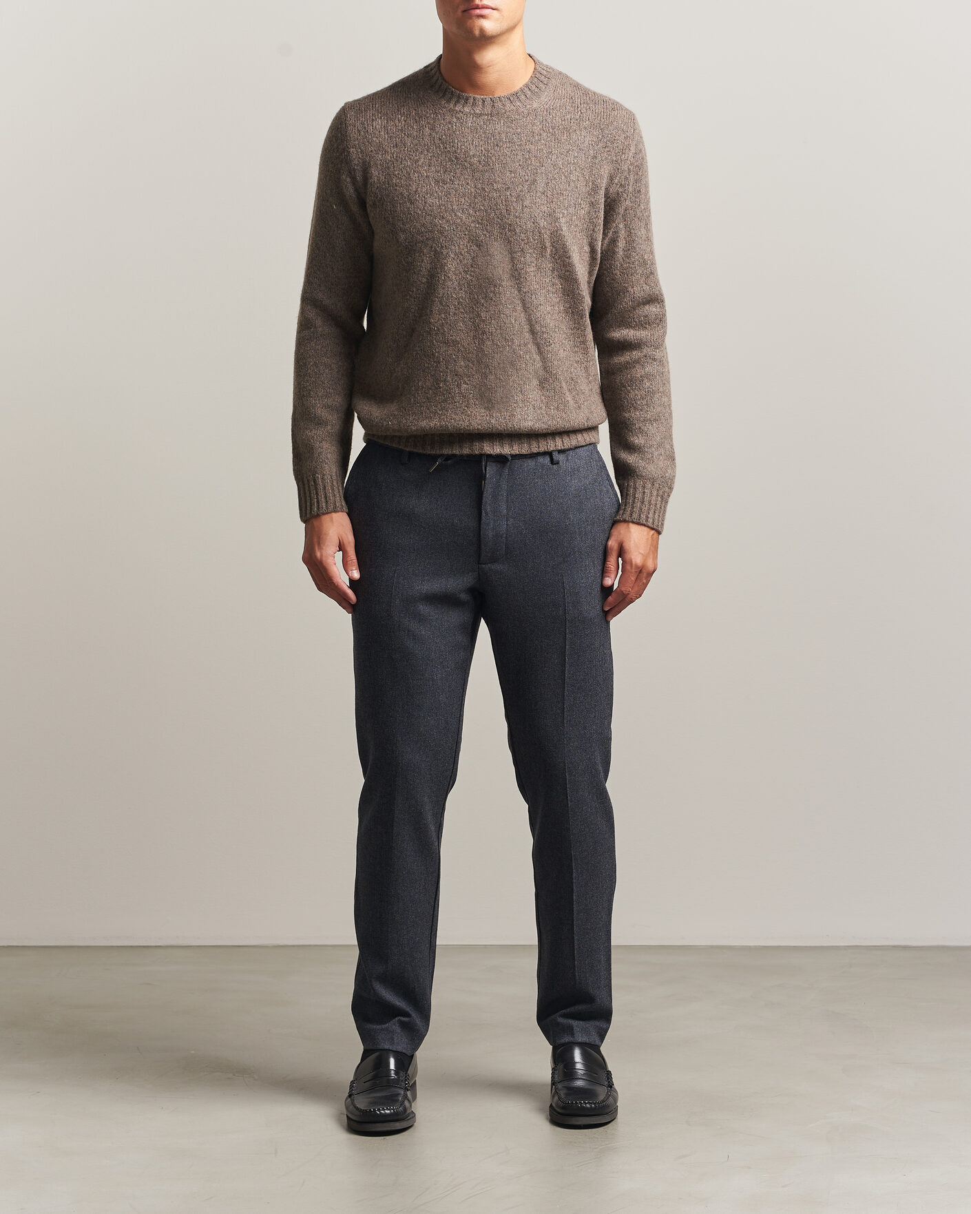Mies | Housut | BOSS BLACK | Kane Brushed Drawstring Trousers Dark Blue