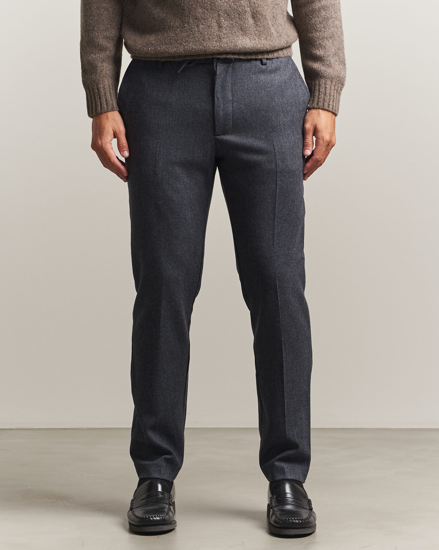 Mies | Housut | BOSS BLACK | Kane Brushed Drawstring Trousers Dark Blue