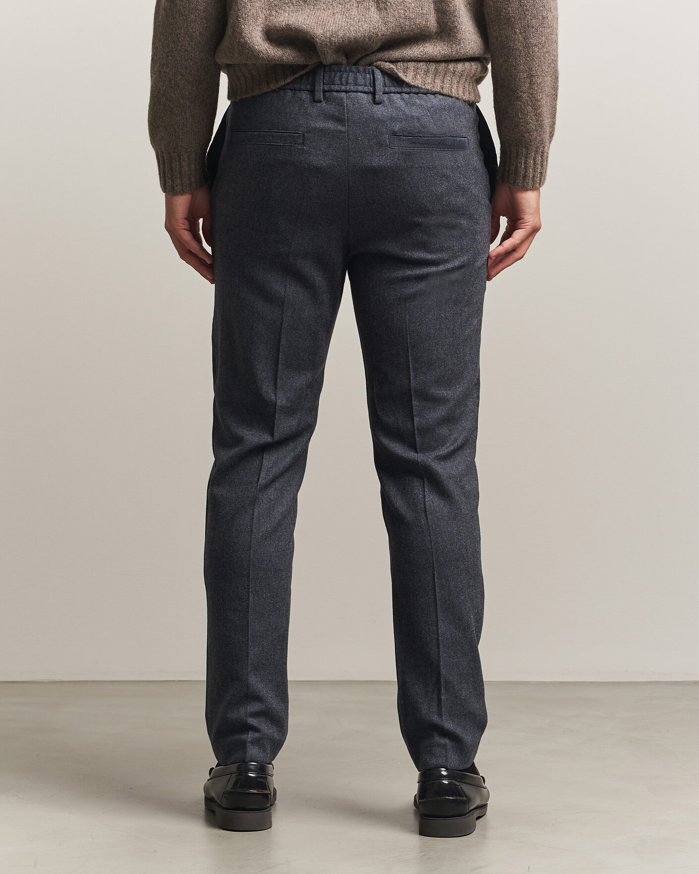 Mies | Housut | BOSS BLACK | Kane Brushed Drawstring Trousers Dark Blue