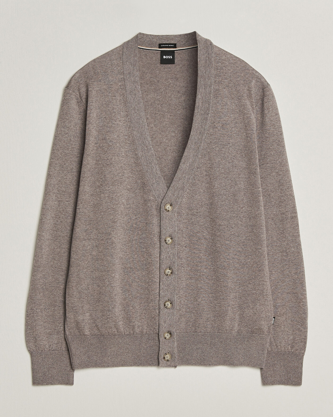 Mies | Puserot | BOSS BLACK | Mardon Wool Cardigan Open Brown