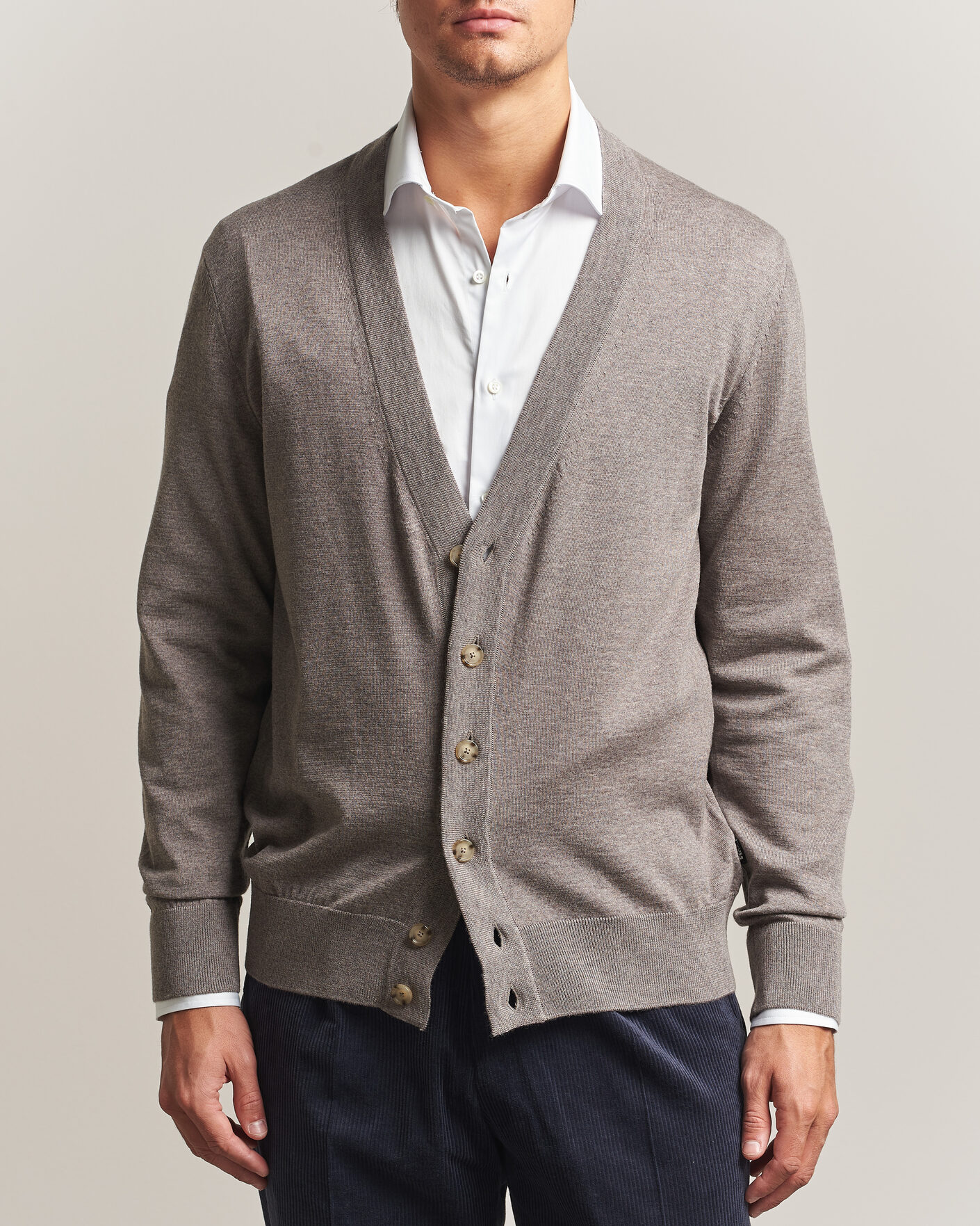 Mies | Puserot | BOSS BLACK | Mardon Wool Cardigan Open Brown