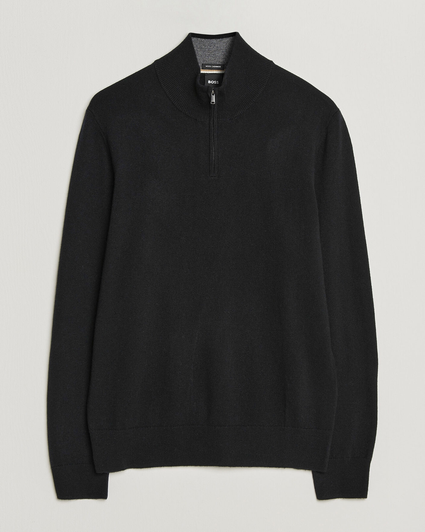 Mies | Puserot | BOSS BLACK | Hemarlo Wool/Cashmere Half Zip Black