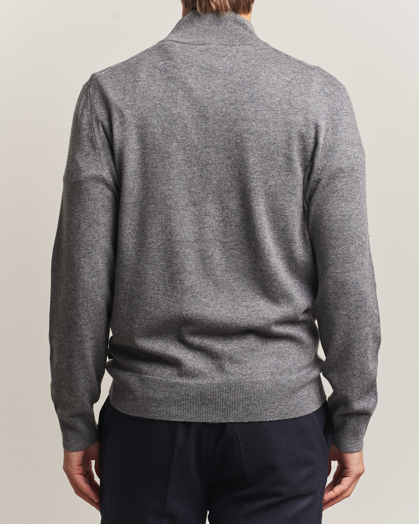 Mies | Puserot | BOSS BLACK | Hemarlo Wool/Cashmere Half Zip Medium Grey