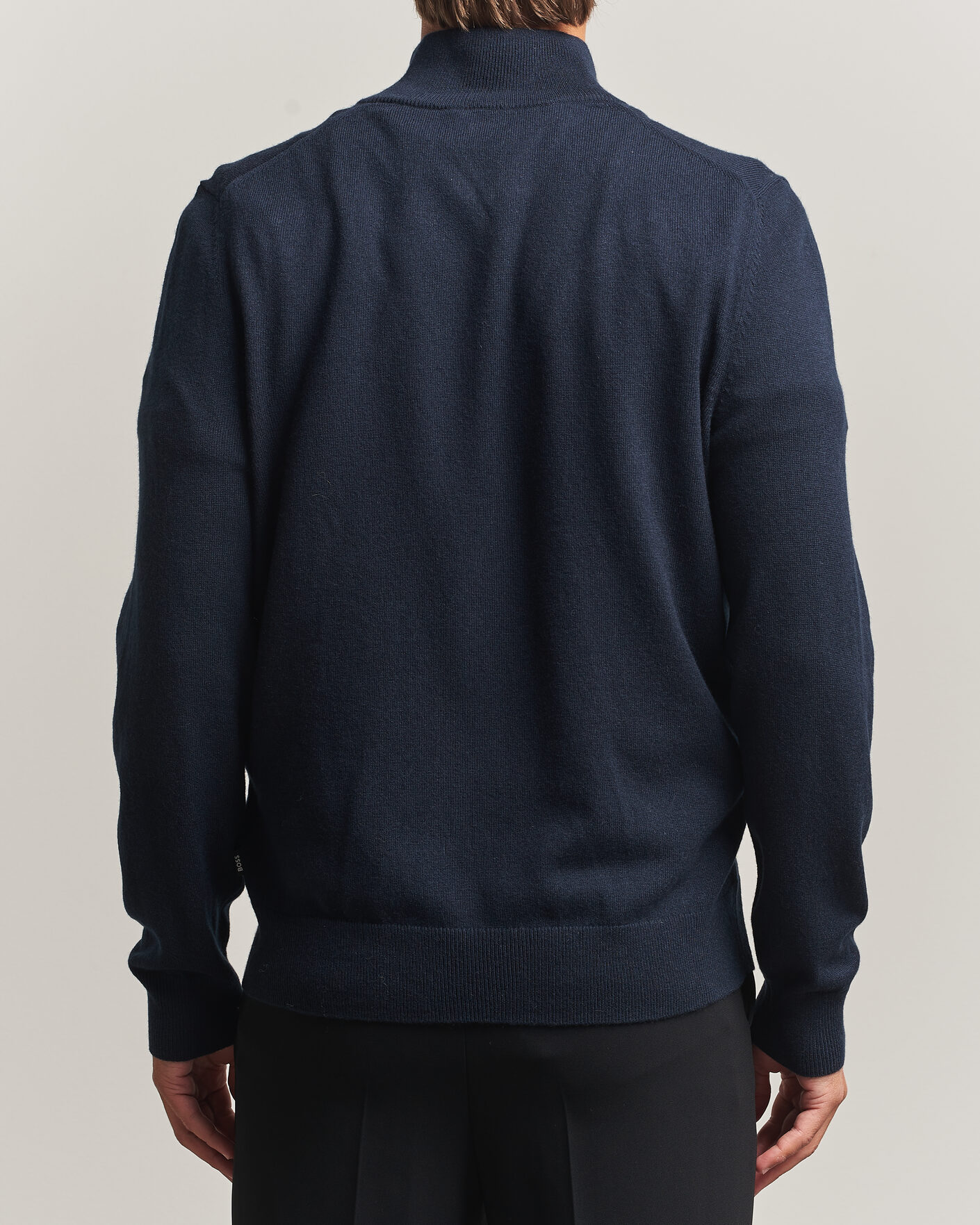 Mies | Puserot | BOSS BLACK | Hemarlo Wool/Cashmere Half Zip Dark Blue