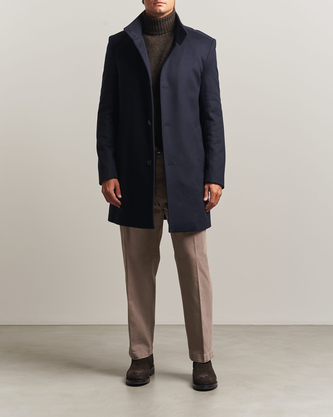Mies | Takit | BOSS BLACK | Hyde Wool Stand Up Collar Coat Dark Blue