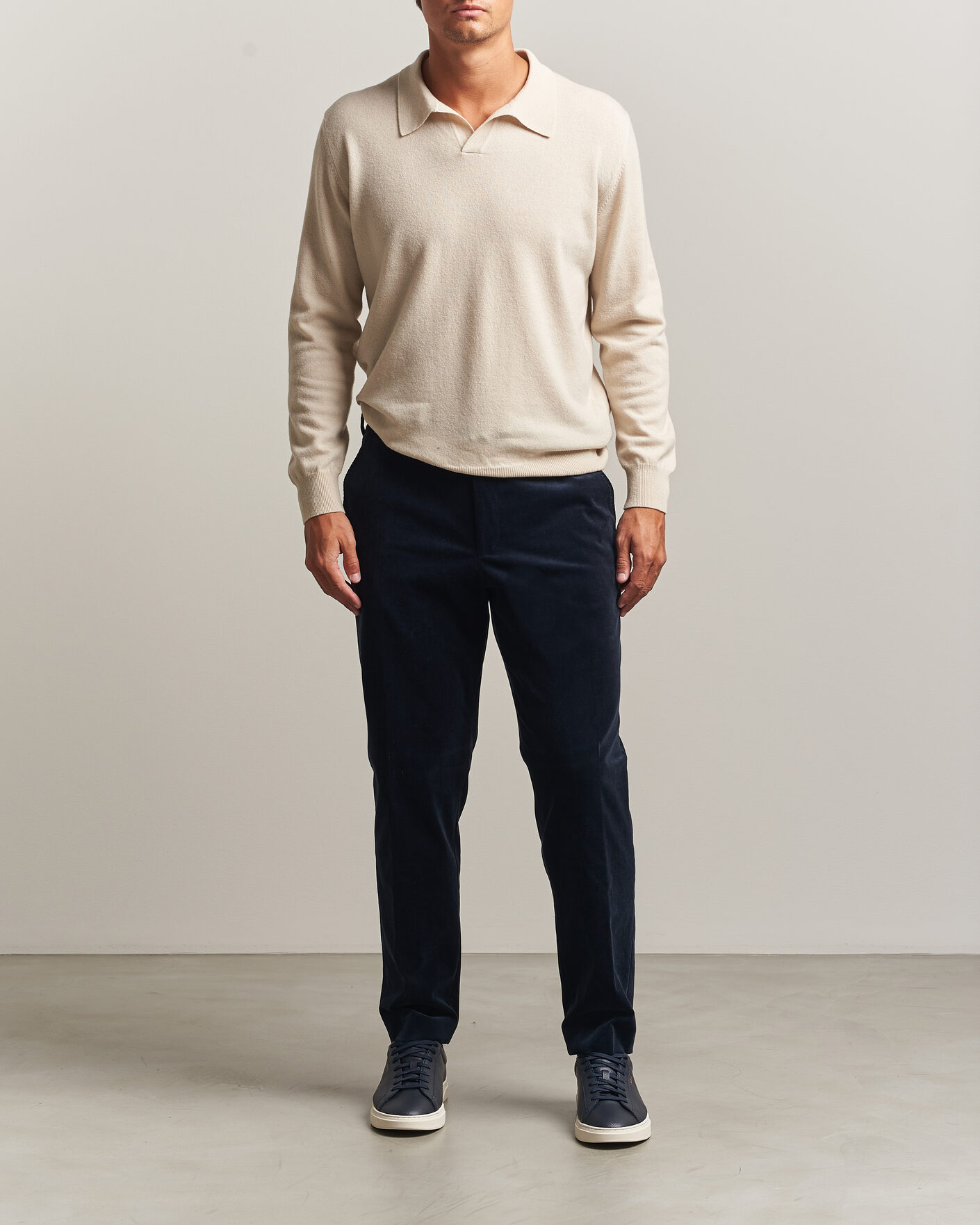 Mies | Housut | BOSS BLACK | Perin Corduroy Drawstring Trousers Dark Blue