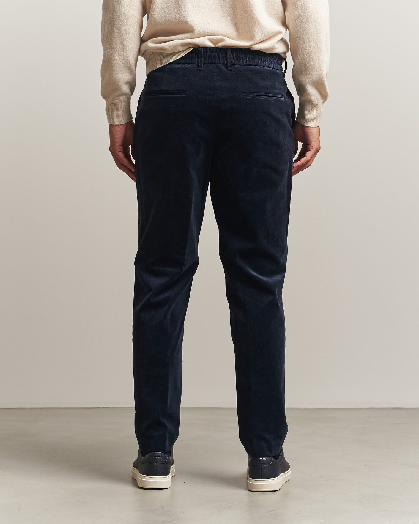 Mies | Housut | BOSS BLACK | Perin Corduroy Drawstring Trousers Dark Blue