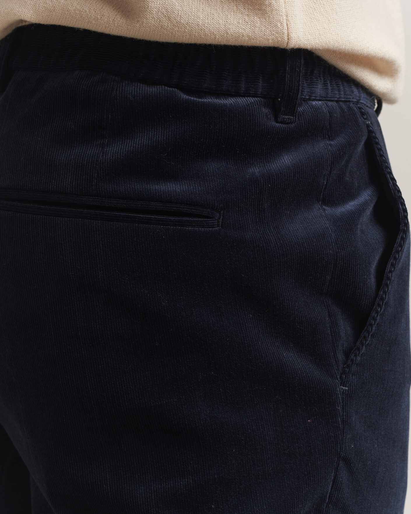Mies | Housut | BOSS BLACK | Perin Corduroy Drawstring Trousers Dark Blue
