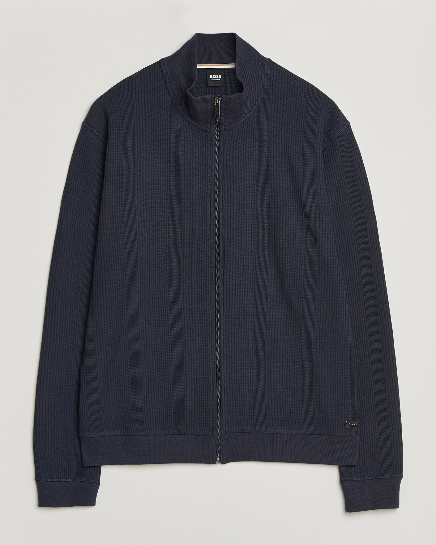 Mies | Puserot | BOSS BLACK | Structured Loungewear Full Zip Dark Blue