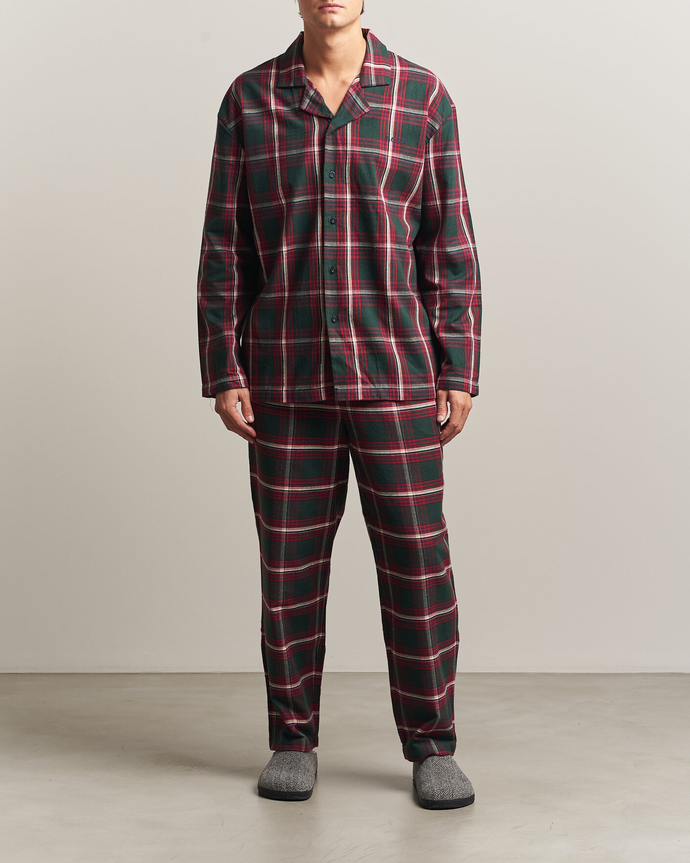 Mies | Yöpuvut ja kylpytakit | BOSS BLACK | Checked Flannel Pyjama Set Open Red