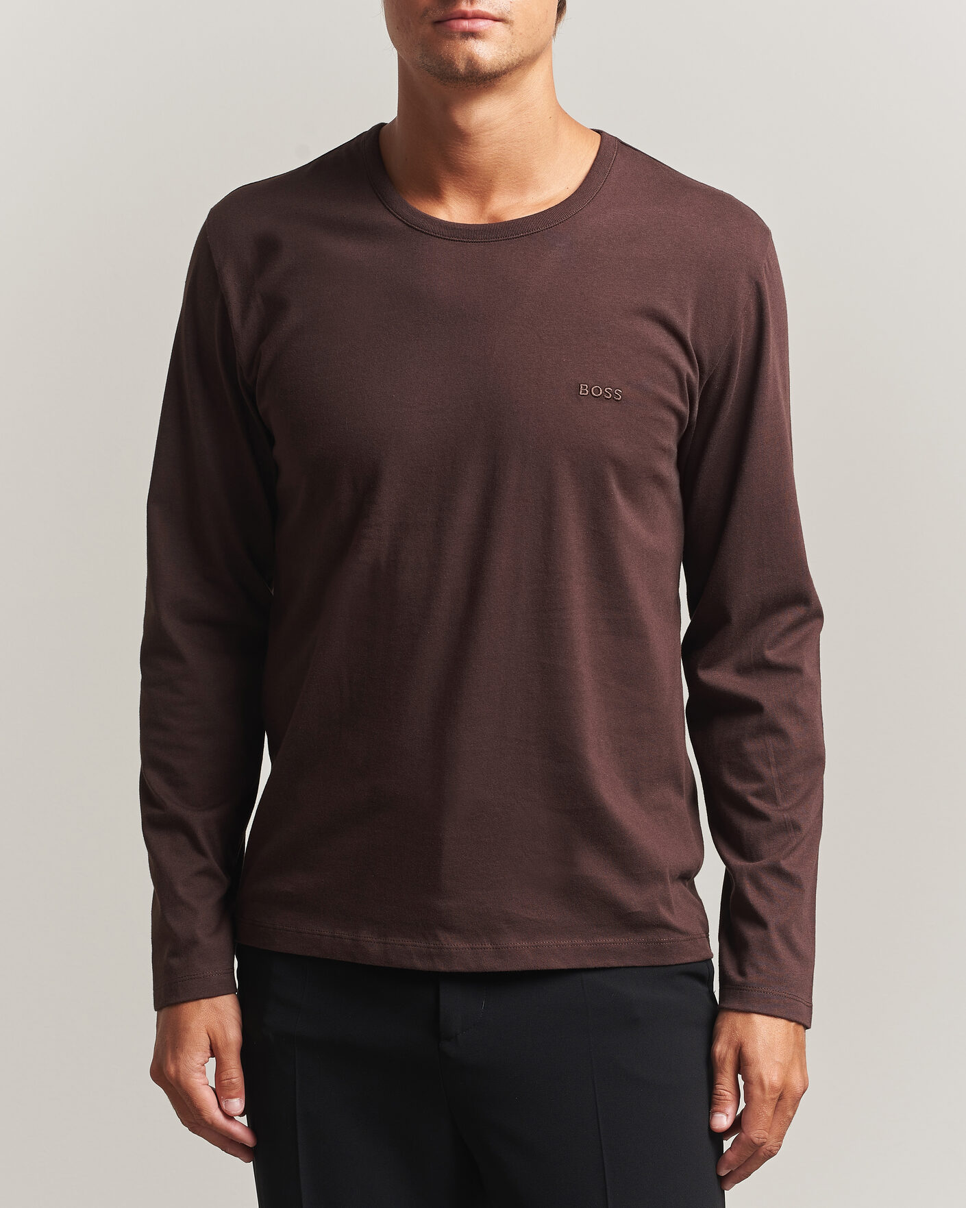 Mies | T-paidat | BOSS BLACK | 3-Pack Long Sleeve T-Shirt White/Black/Brown
