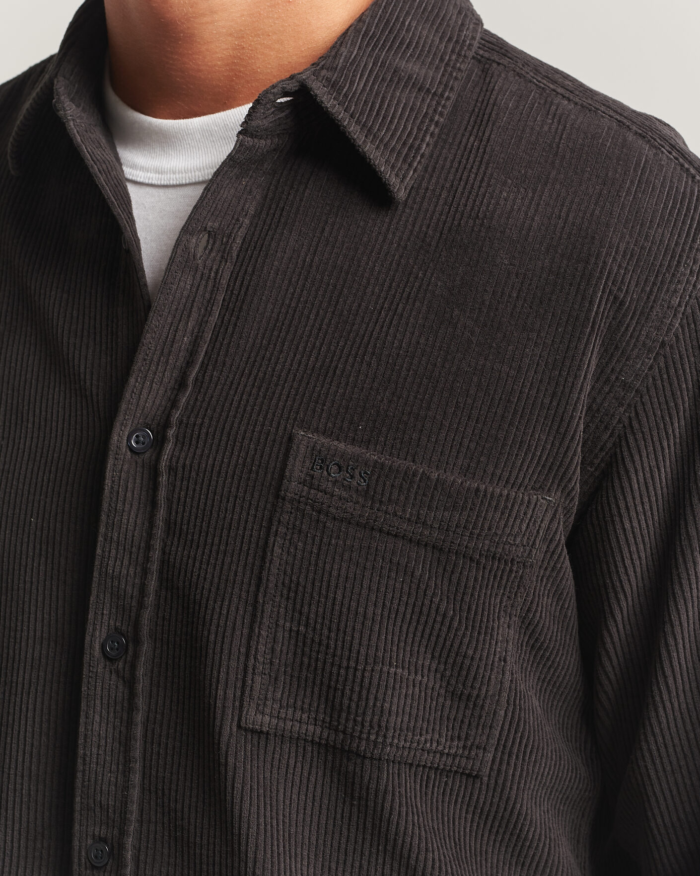 Mies | Kauluspaidat | BOSS ORANGE | Relegant Corduroy Shirt Black
