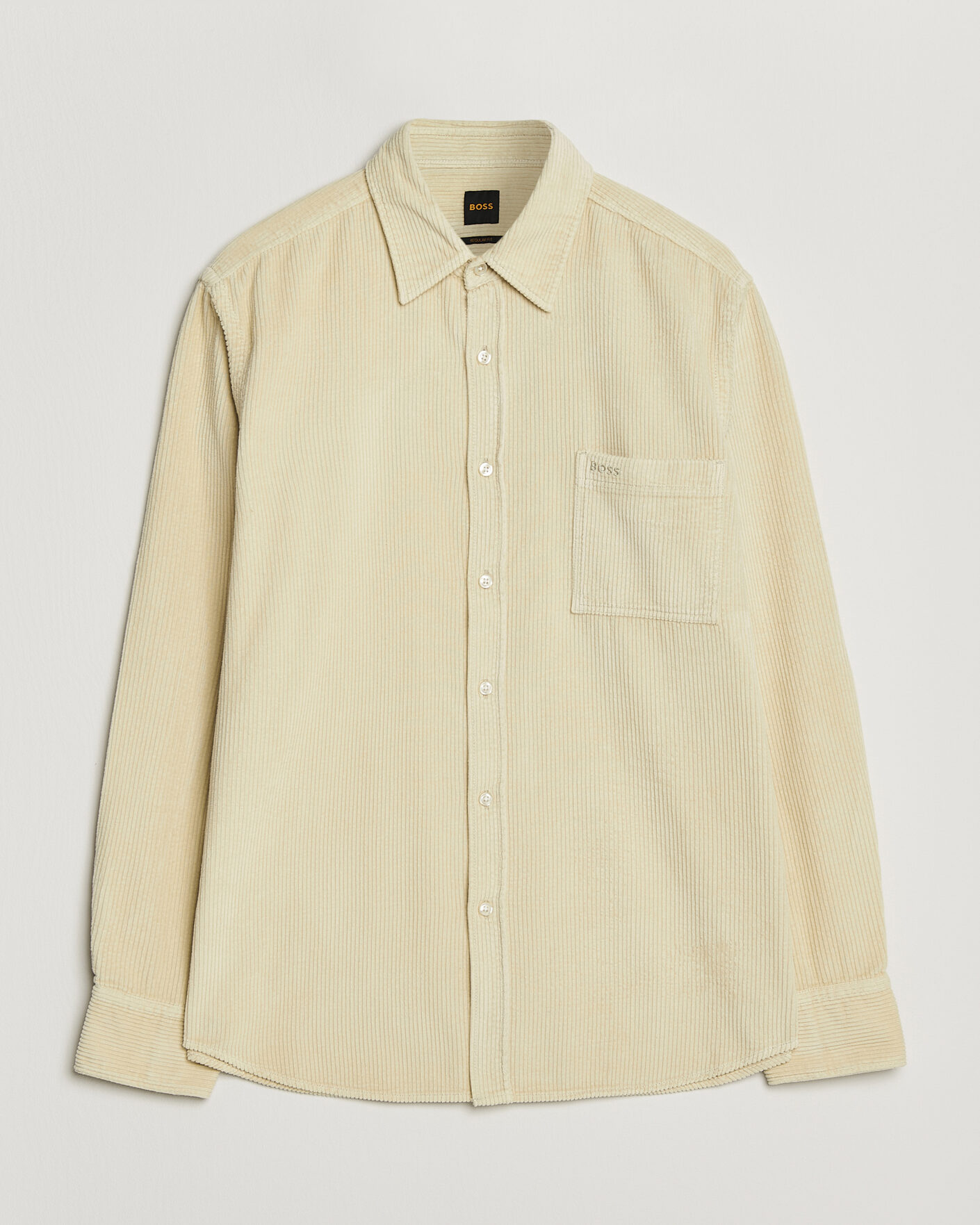 Mies | Kauluspaidat | BOSS ORANGE | Relegant Corduroy Shirt Light Beige