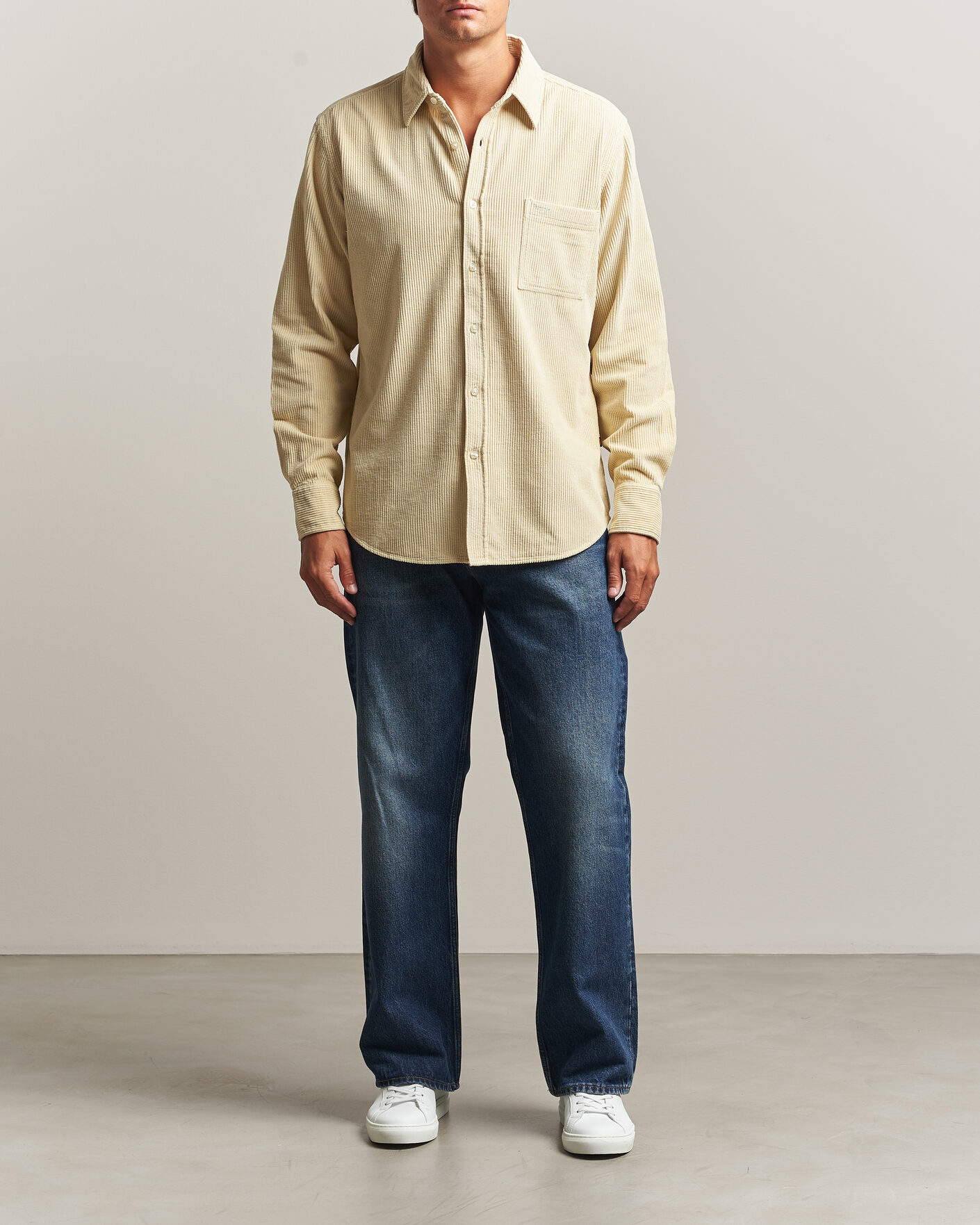Mies | Kauluspaidat | BOSS ORANGE | Relegant Corduroy Shirt Light Beige