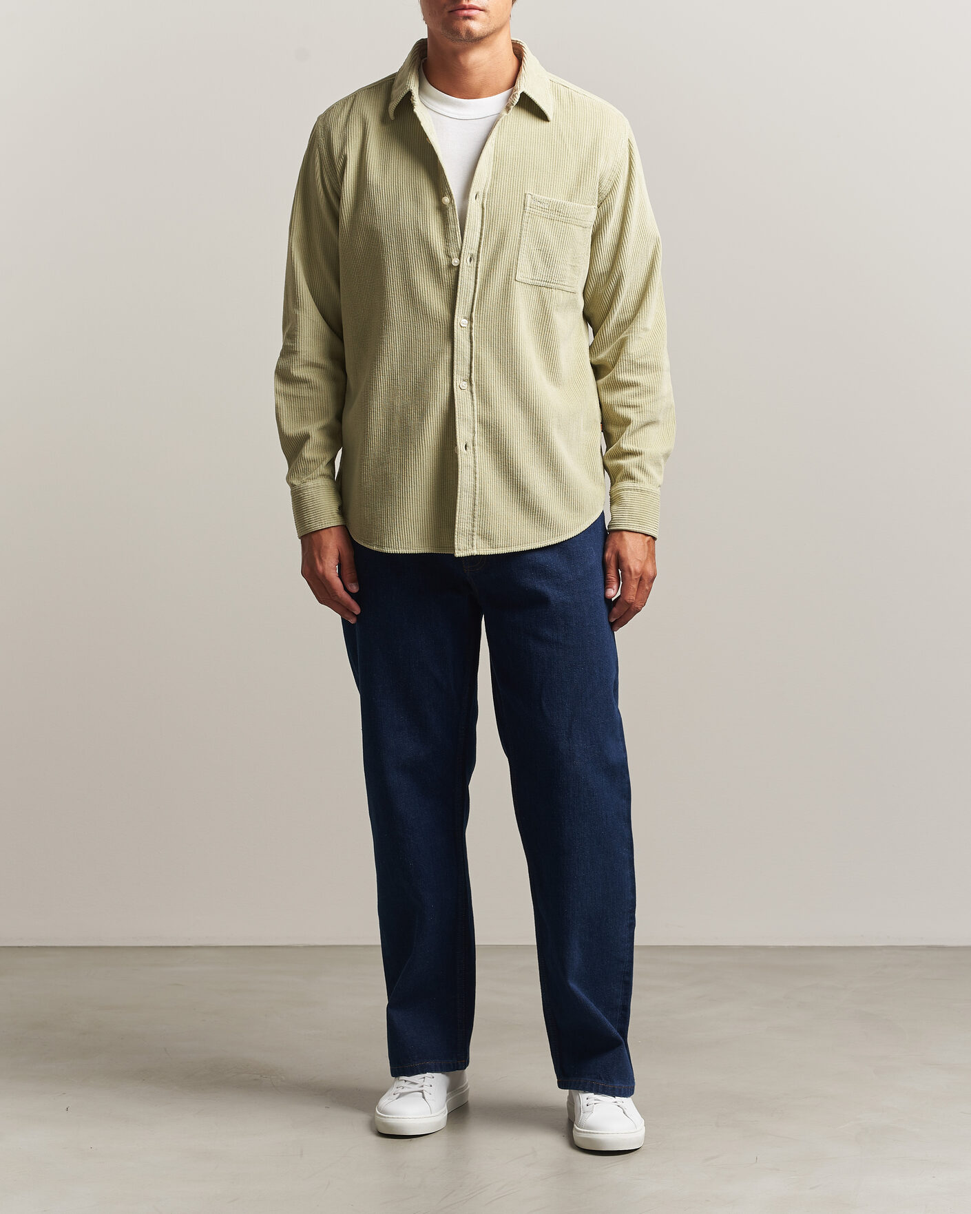 Mies | Kauluspaidat | BOSS ORANGE | Relegant Corduroy Shirt Open Green
