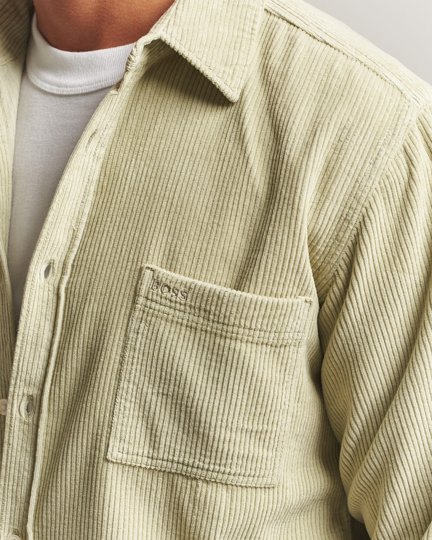 Mies | Kauluspaidat | BOSS ORANGE | Relegant Corduroy Shirt Open Green