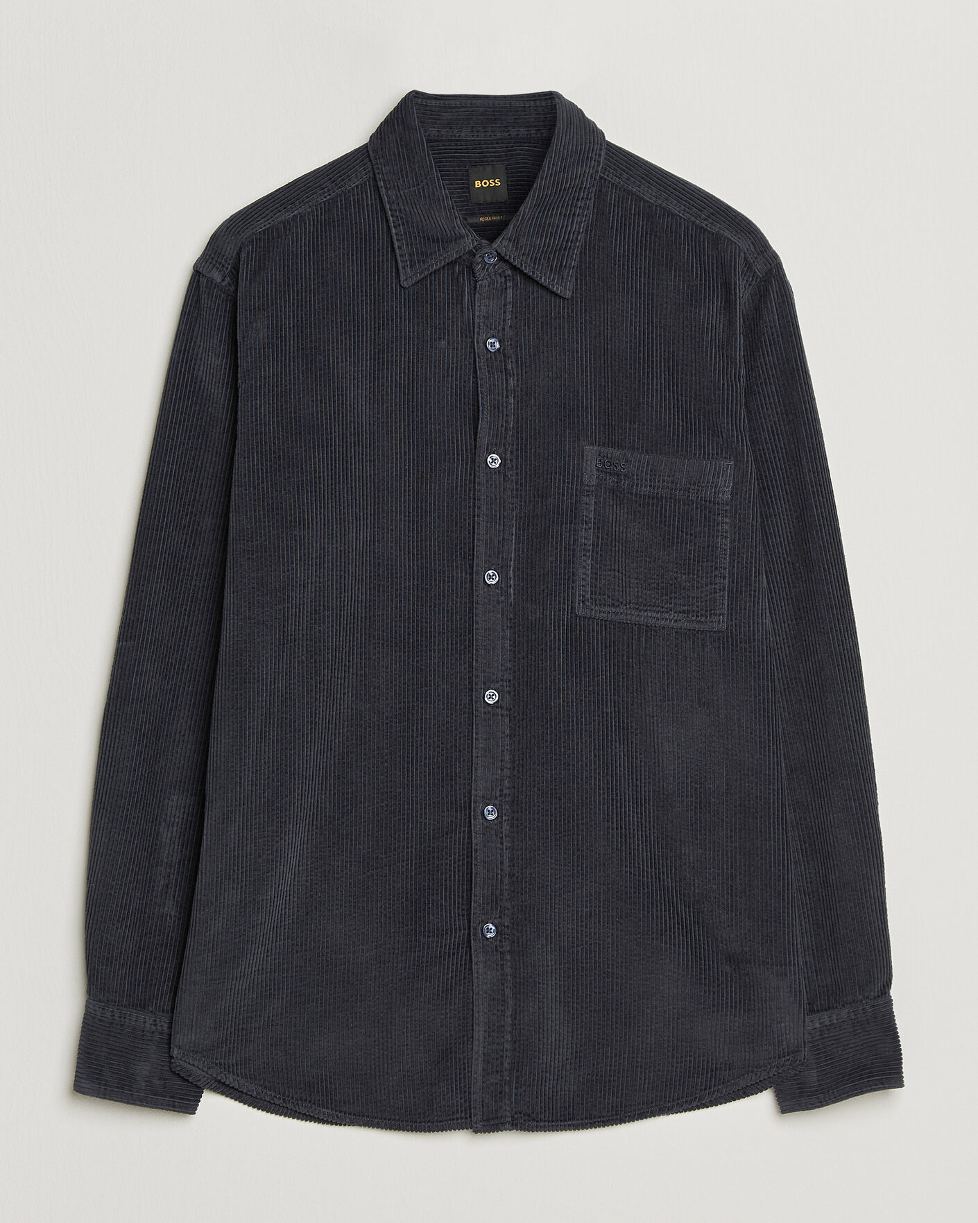 Mies | Kauluspaidat | BOSS ORANGE | Relegant Corduroy Shirt Dark Blue