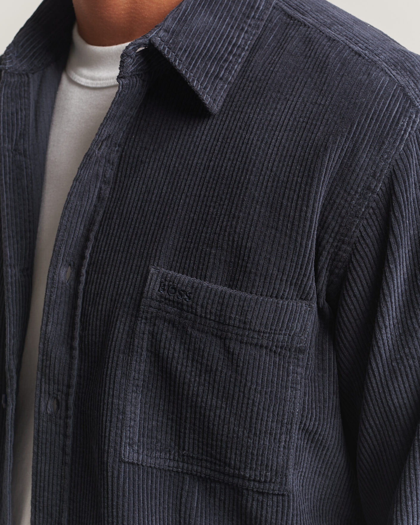 Mies | Kauluspaidat | BOSS ORANGE | Relegant Corduroy Shirt Dark Blue