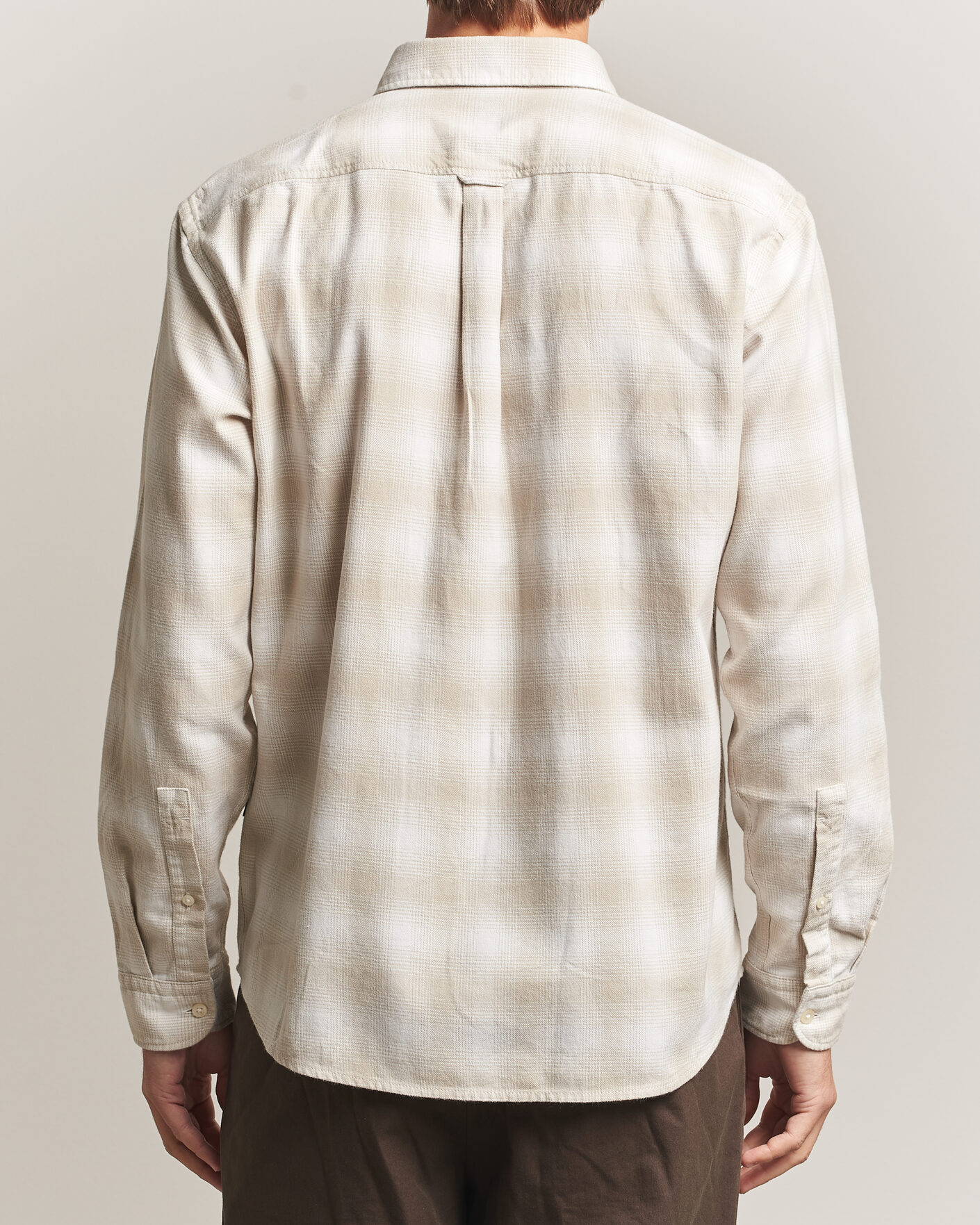 Mies | Kauluspaidat | BOSS ORANGE | Rickert Brushed Cotton Checked Shirt Light Beige
