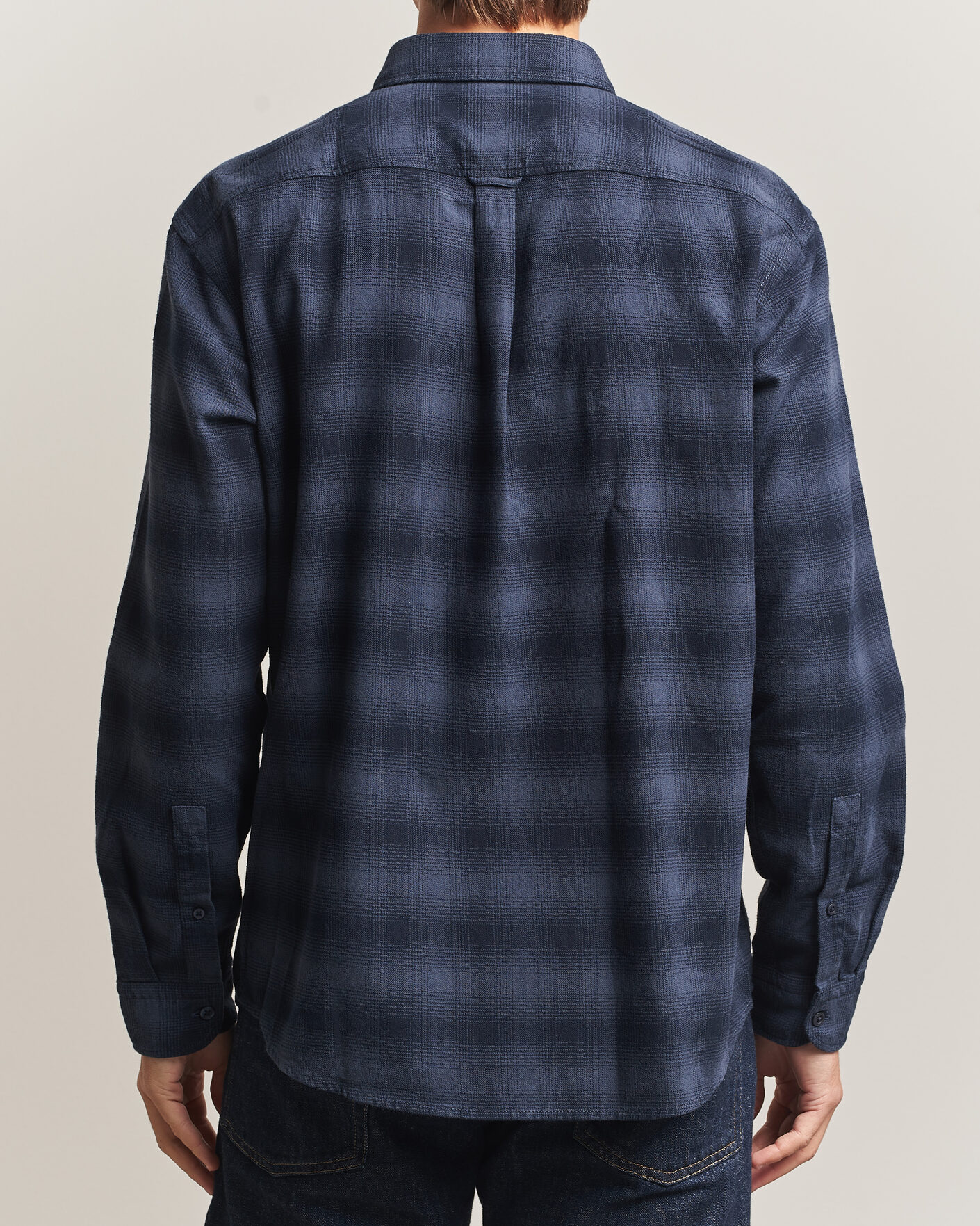 Mies | Kauluspaidat | BOSS ORANGE | Rickert Brushed Cotton Checked Shirt Dark Blue