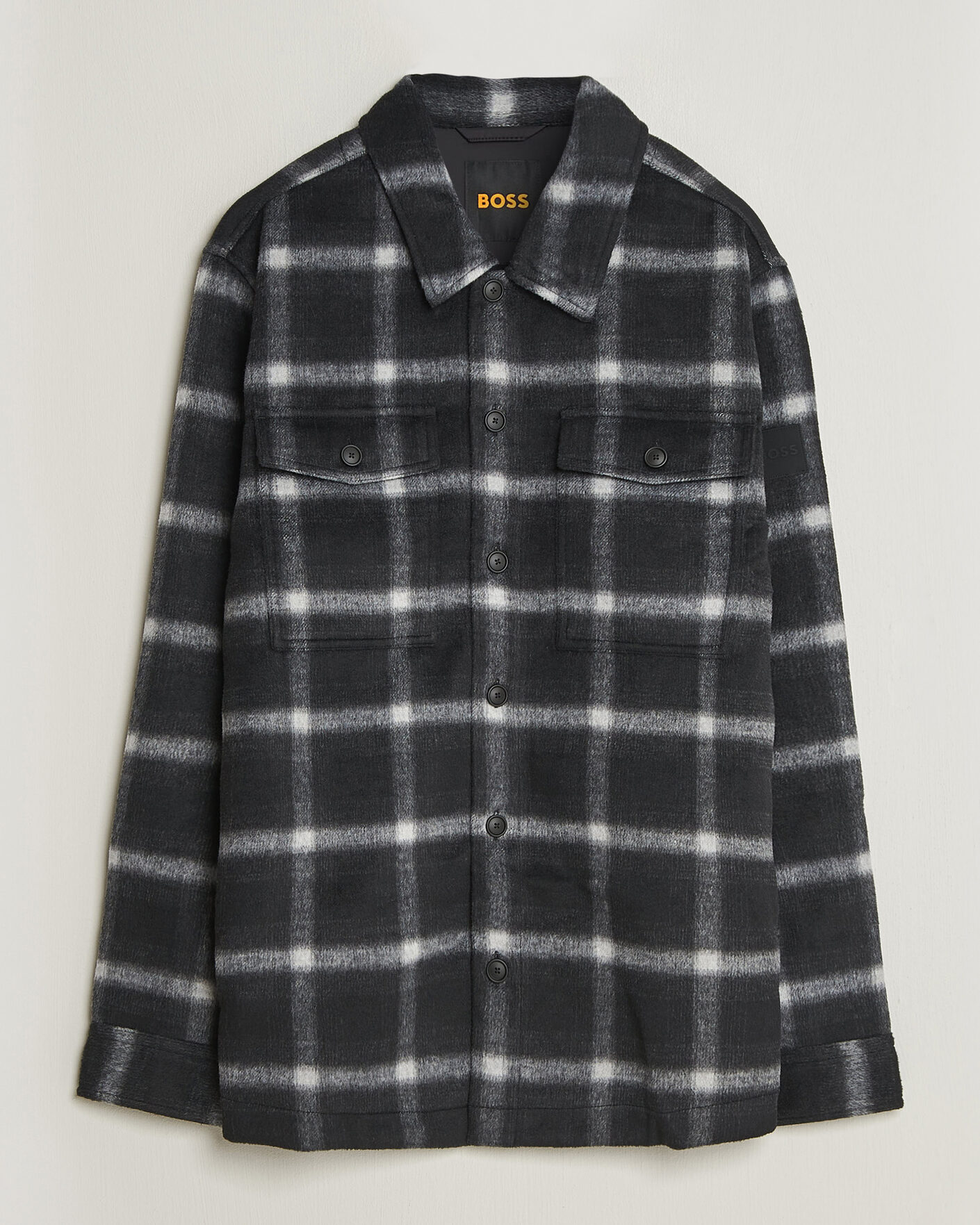 Mies | Takit | BOSS ORANGE | Losky Flannel Checked Overshirt Black