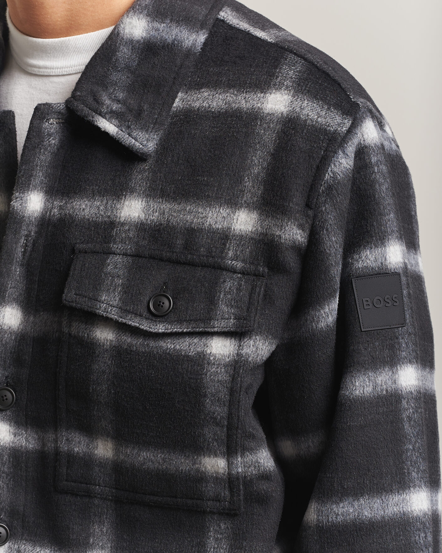 Mies | Takit | BOSS ORANGE | Losky Flannel Checked Overshirt Black