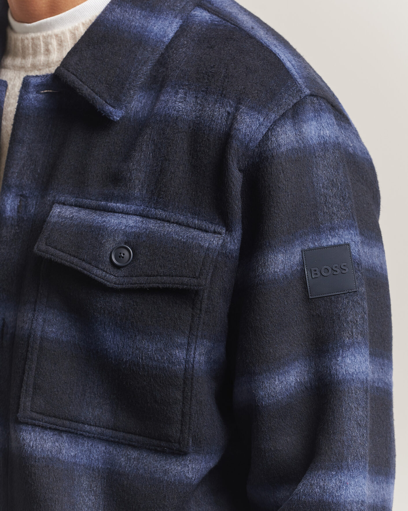Mies | Takit | BOSS ORANGE | Losky Flannel Checked Overshirt Dark Blue