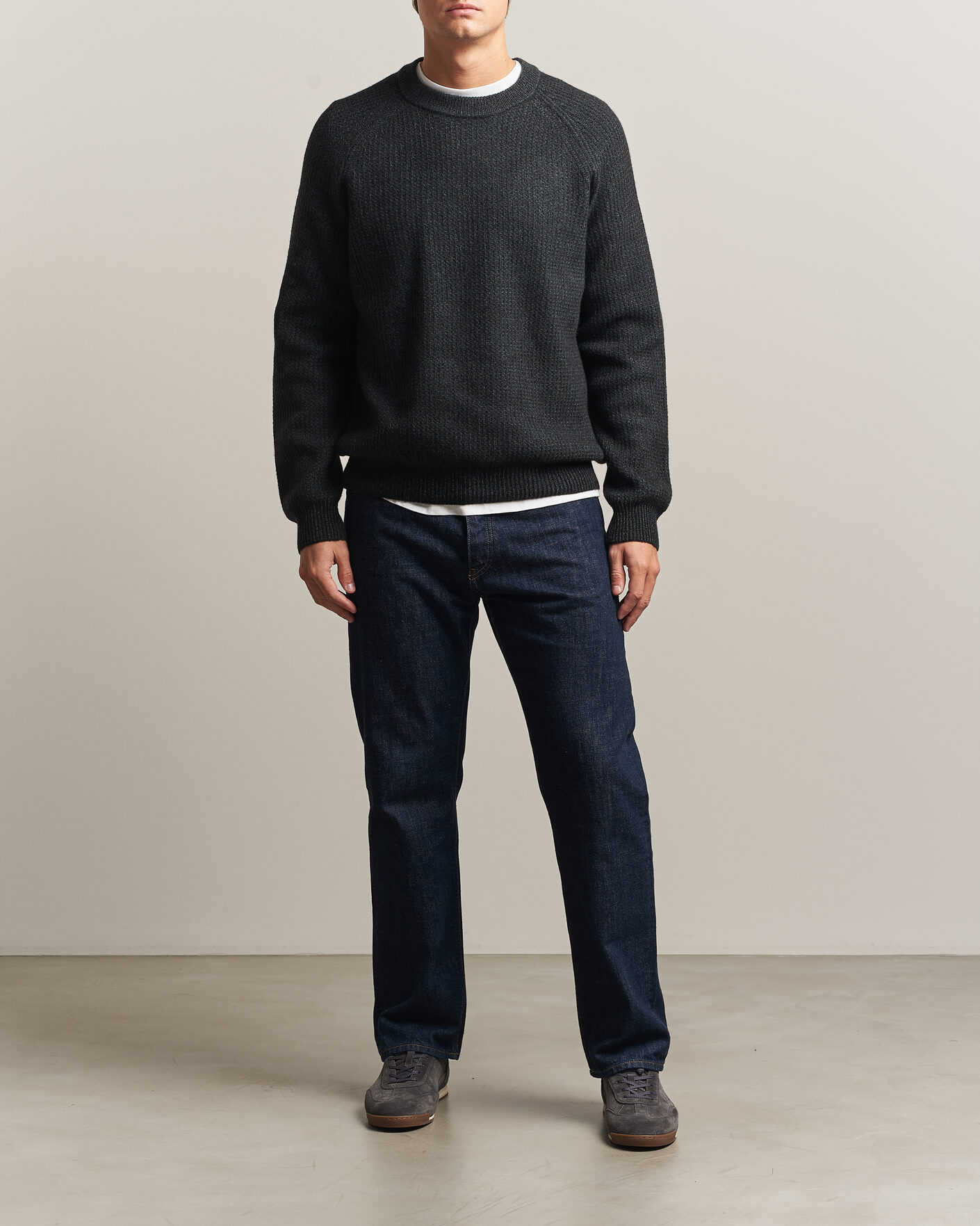 Mies | Puserot | BOSS ORANGE | Kepler Wool Knitted Sweater Black