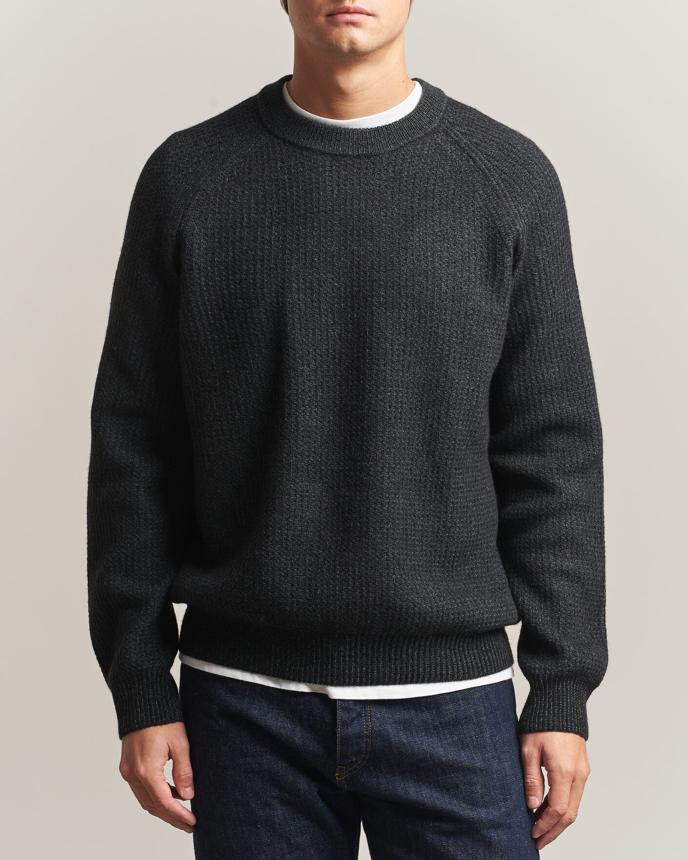 Mies | Puserot | BOSS ORANGE | Kepler Wool Knitted Sweater Black