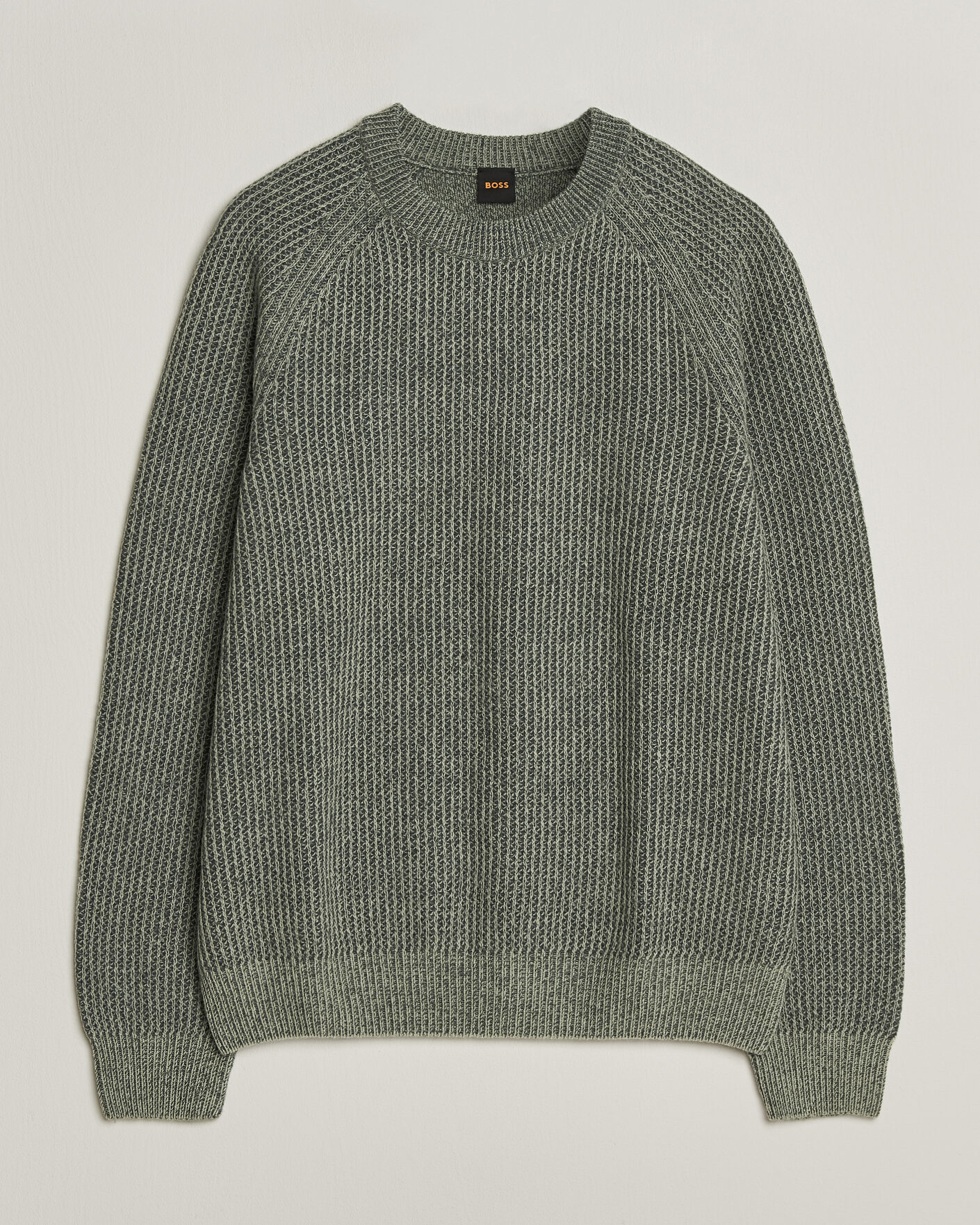 Mies | Puserot | BOSS ORANGE | Kepler Wool Knitted Sweater Open Green