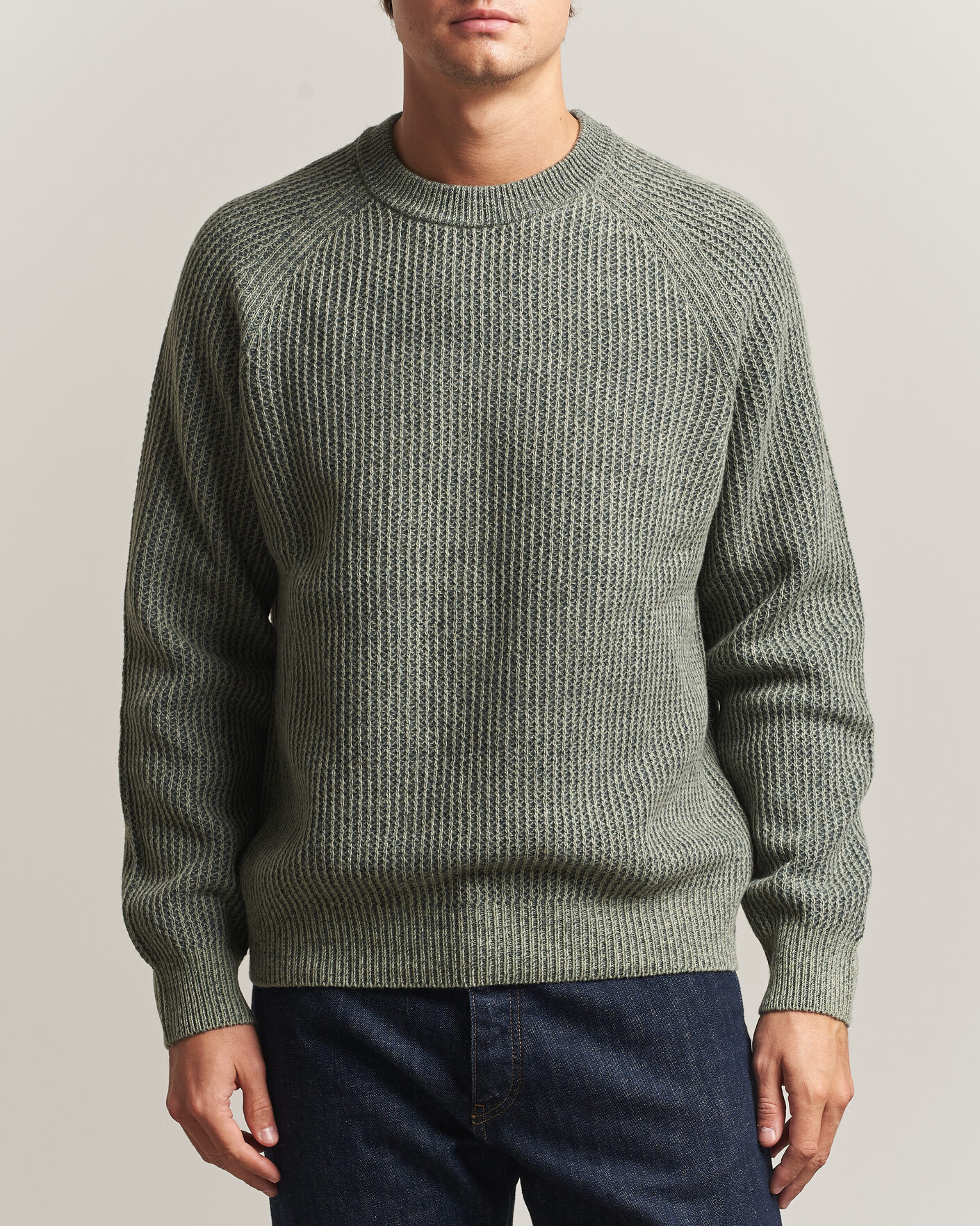 Mies | Puserot | BOSS ORANGE | Kepler Wool Knitted Sweater Open Green