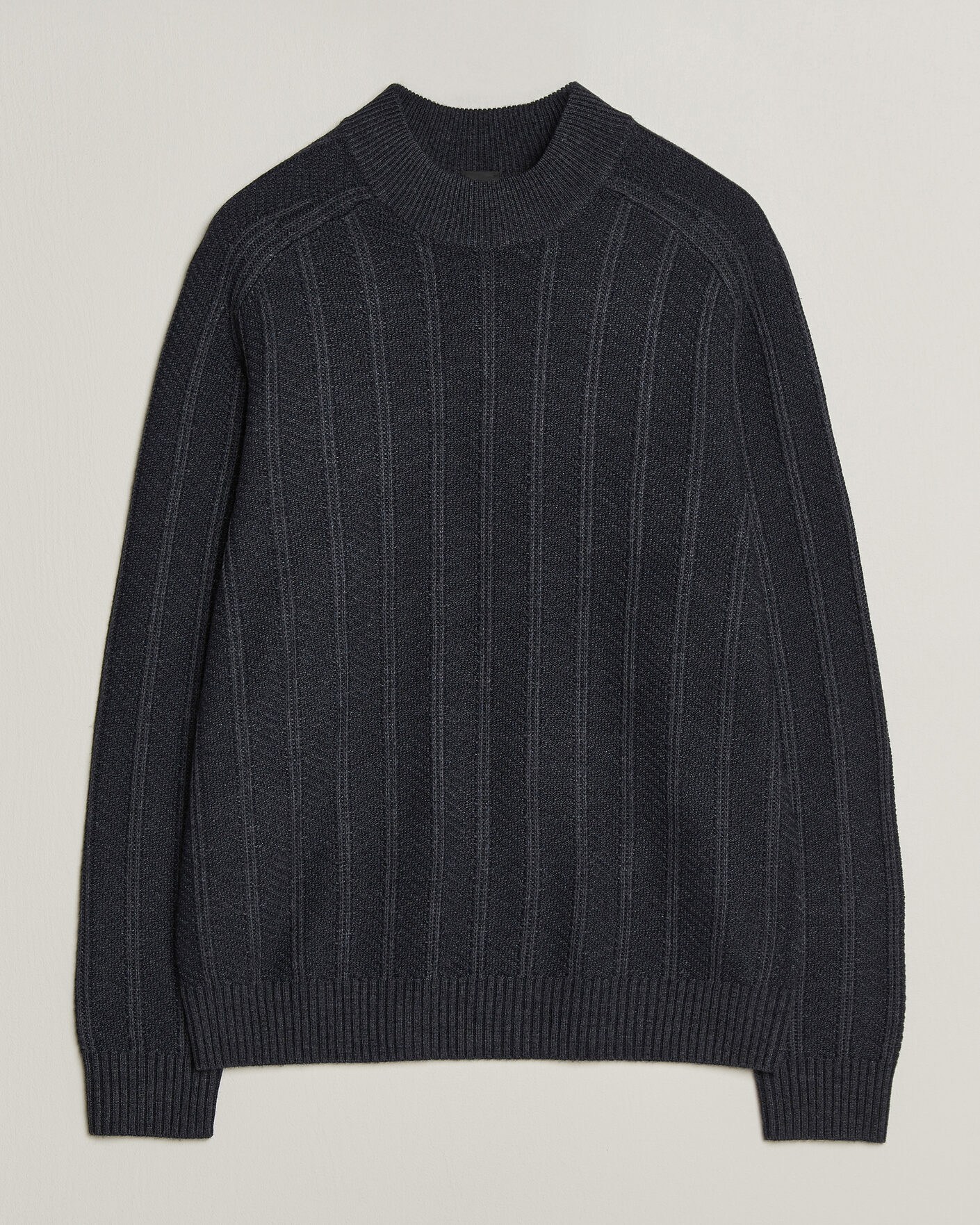 Mies | Puserot | BOSS ORANGE | Katoolo Wool/Cotton Knitted Turtleneck Dark Blue