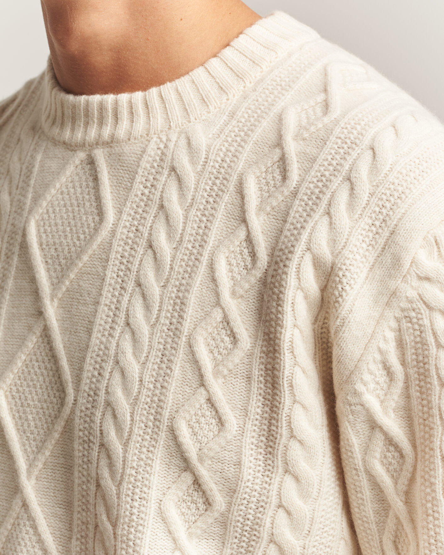Mies | Puserot | BOSS ORANGE | Atreccio Wool Structured Knitted Sweater Open White