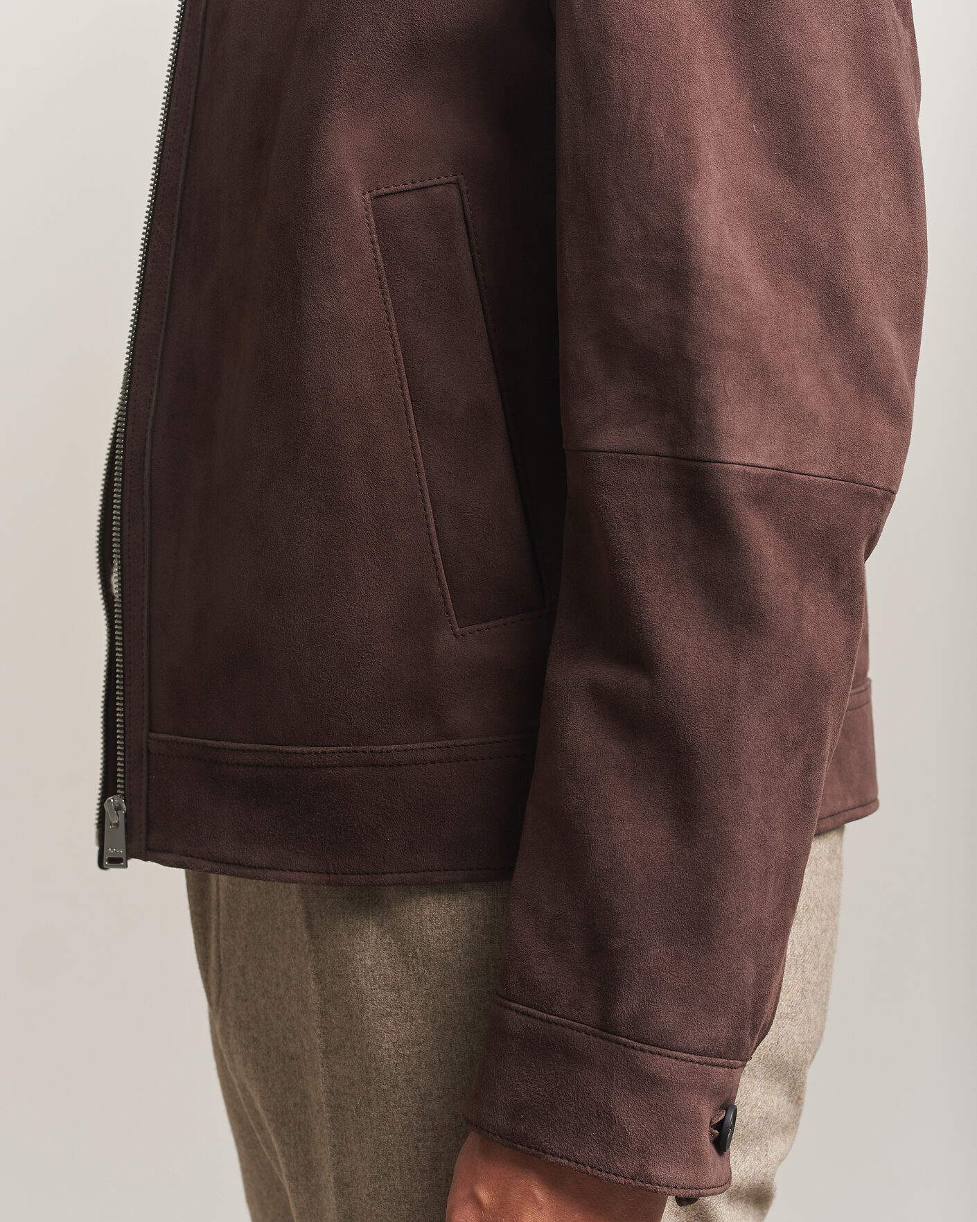 Mies | Takit | BOSS BLACK | Malbano Suede Jacket Dark Brown